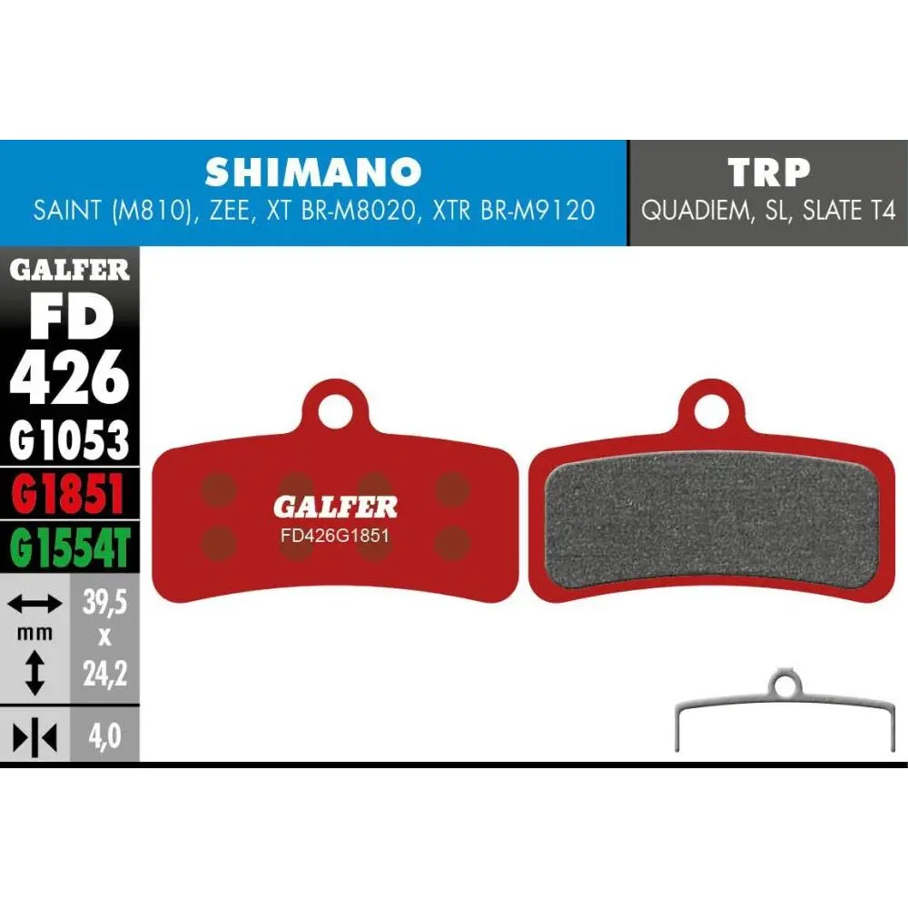 Bremsbelag Galfer Shimano Saint 810, Zee