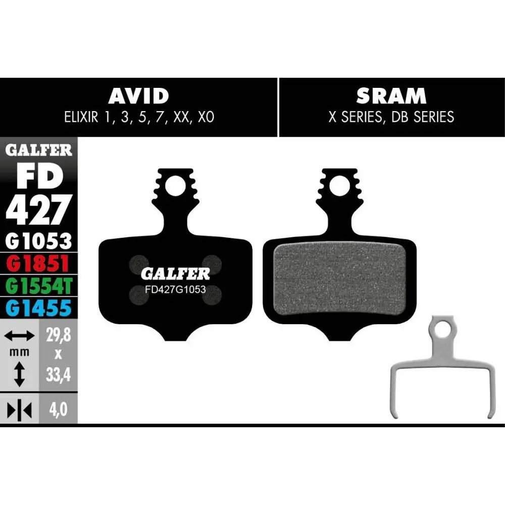 Bremsbelag Galfer Avid Elixir 1 2 3 5 7 Sram Xx, X0, X7, X9, Db