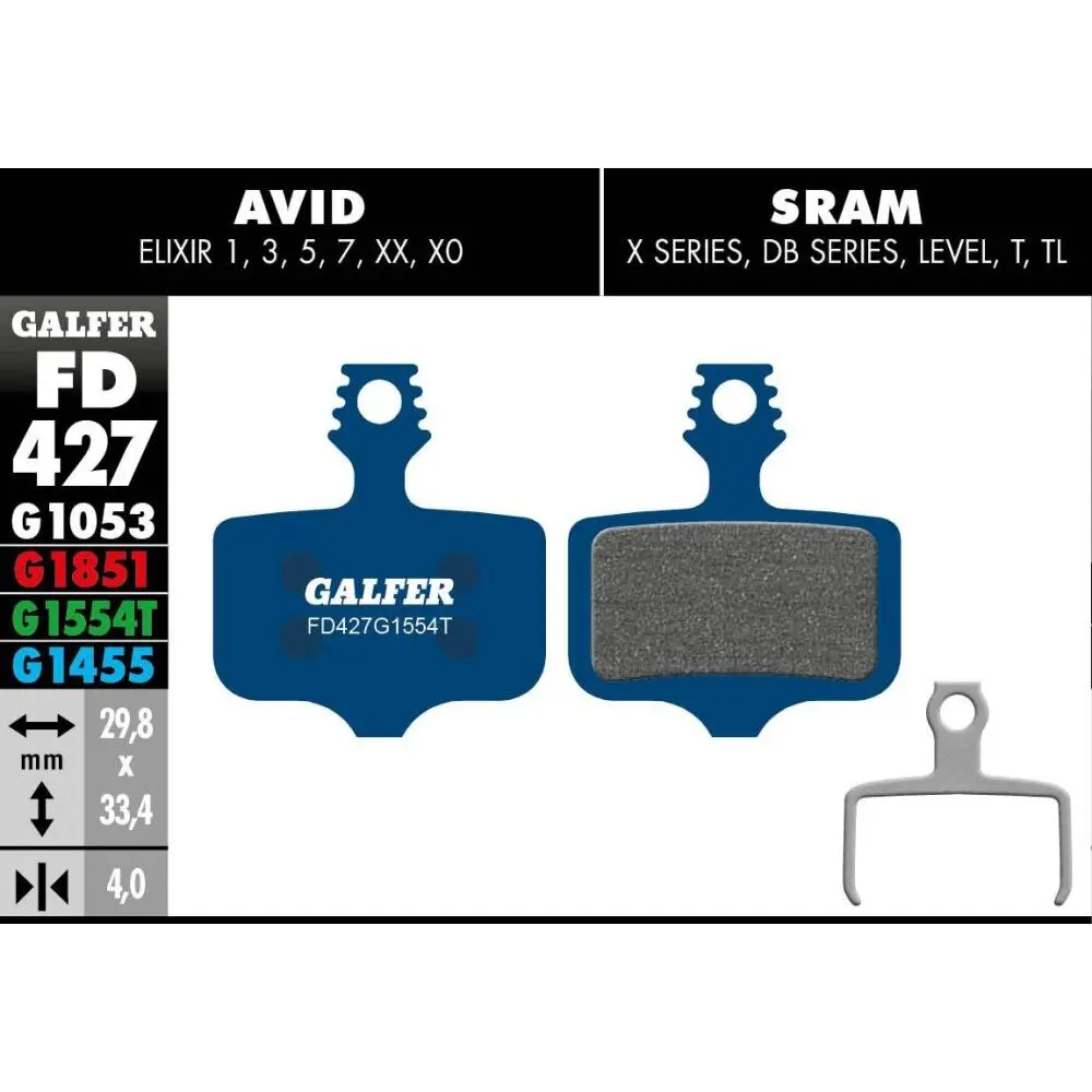 Bremsbelag Motorrad Galfer AVID ELIXIR 1 2 3 5 7 SRAM XX, X0, X7, X9, DB