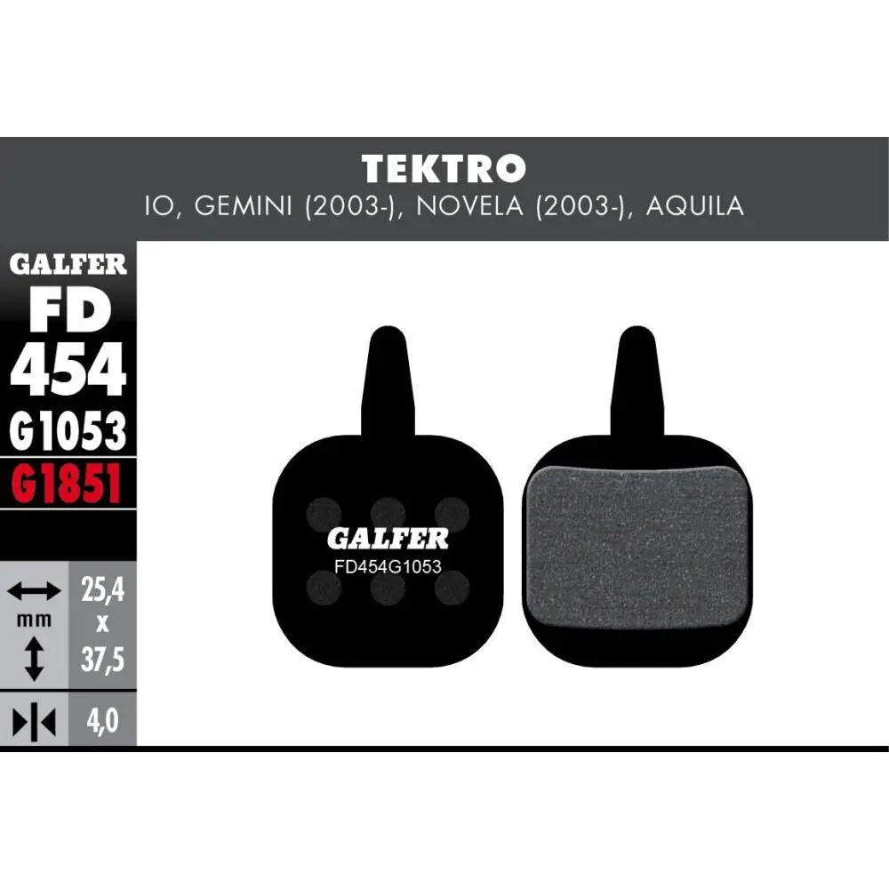 Bremsbelag Galfer Tektro Io, Gemini, Novela, Aquila