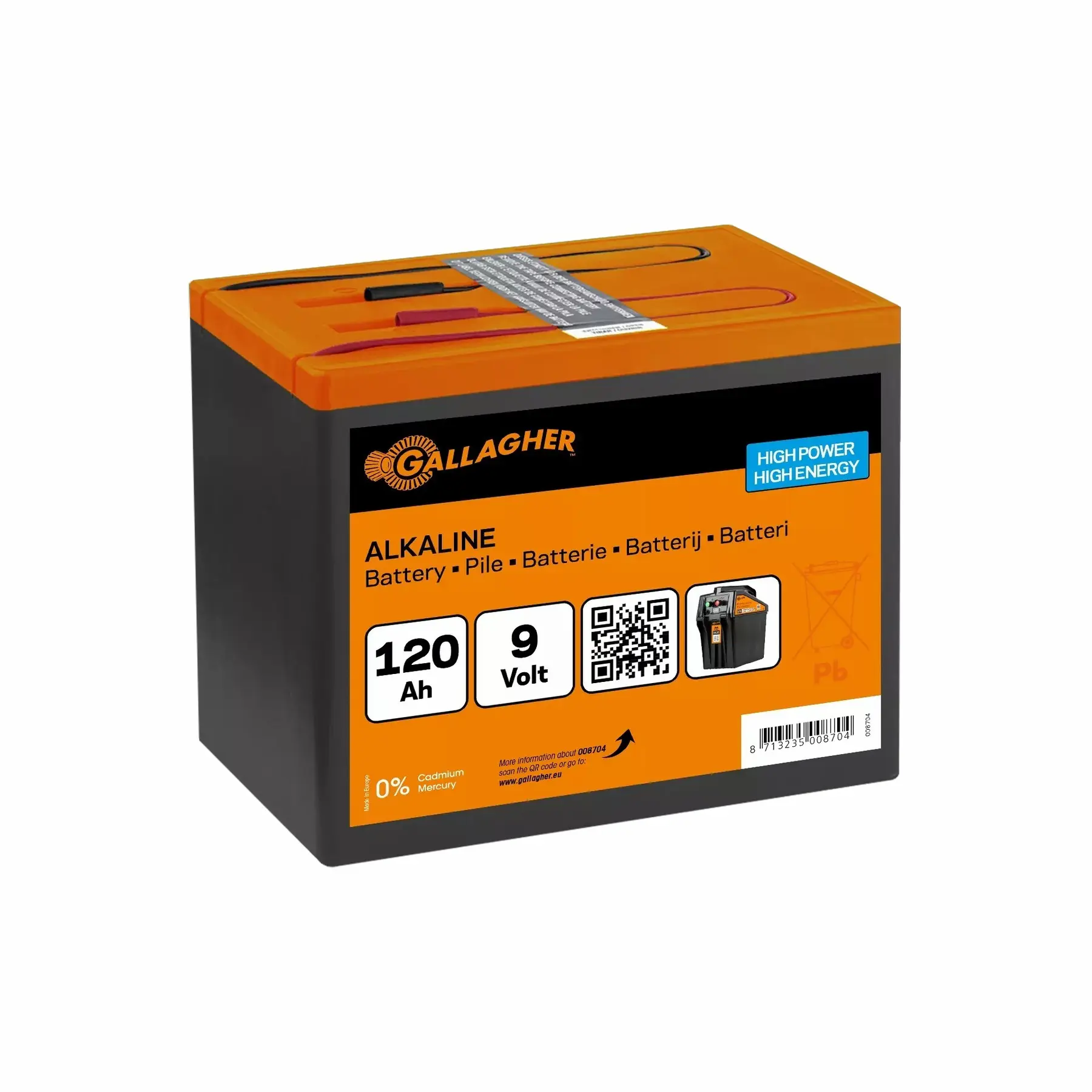 Gallagher Orange Alkaline Battery Powerpack