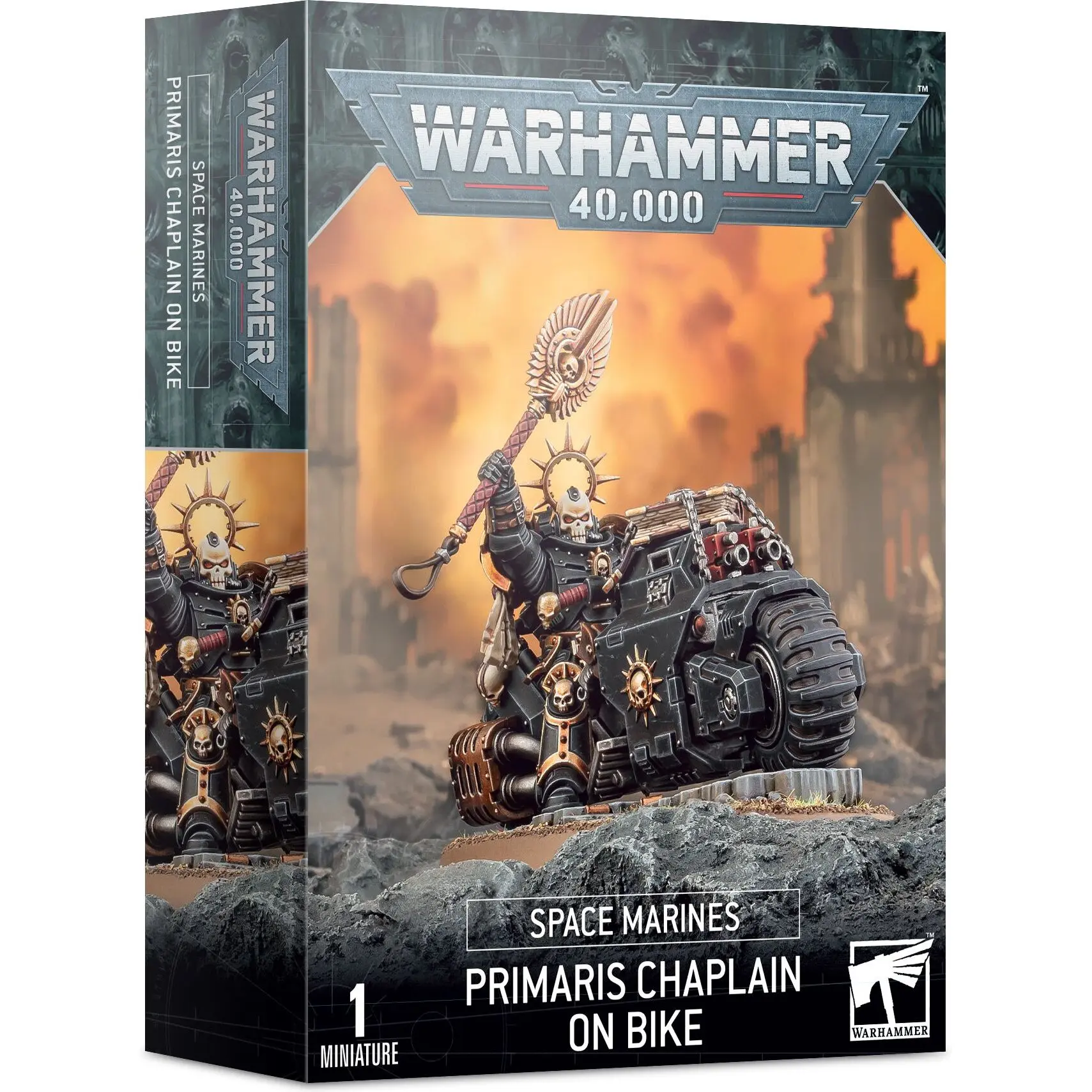 5011921135202 - Figurine aus 33 Teilen Warhammer 40k - Space Marine Primaris Chapelain à Moto