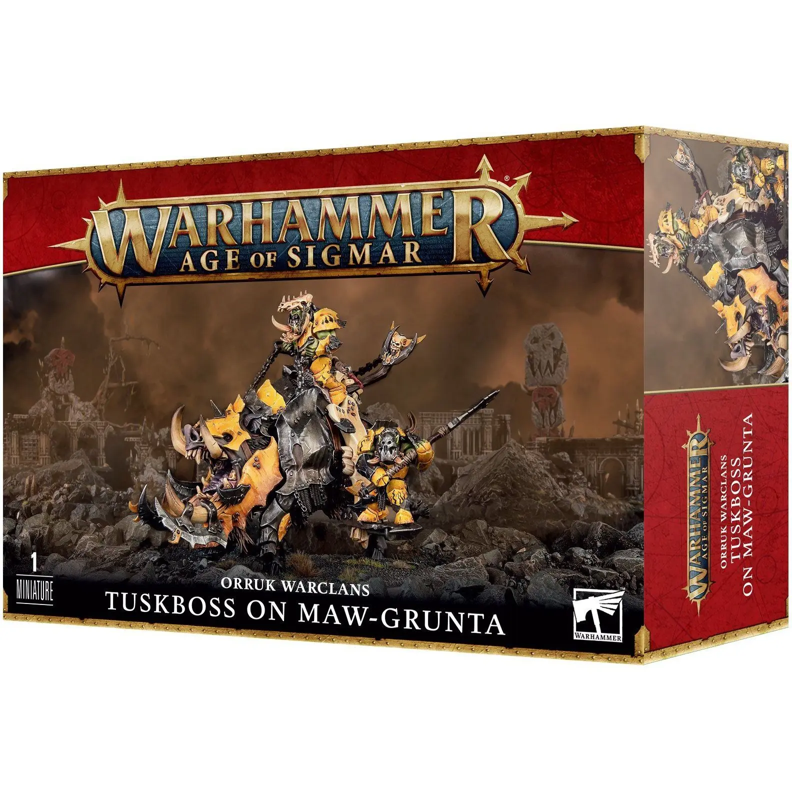 5011921201211 - Figurine Warhammer AoS - Ironjawz Orruk Kroboss sur Gueule ki Grogn