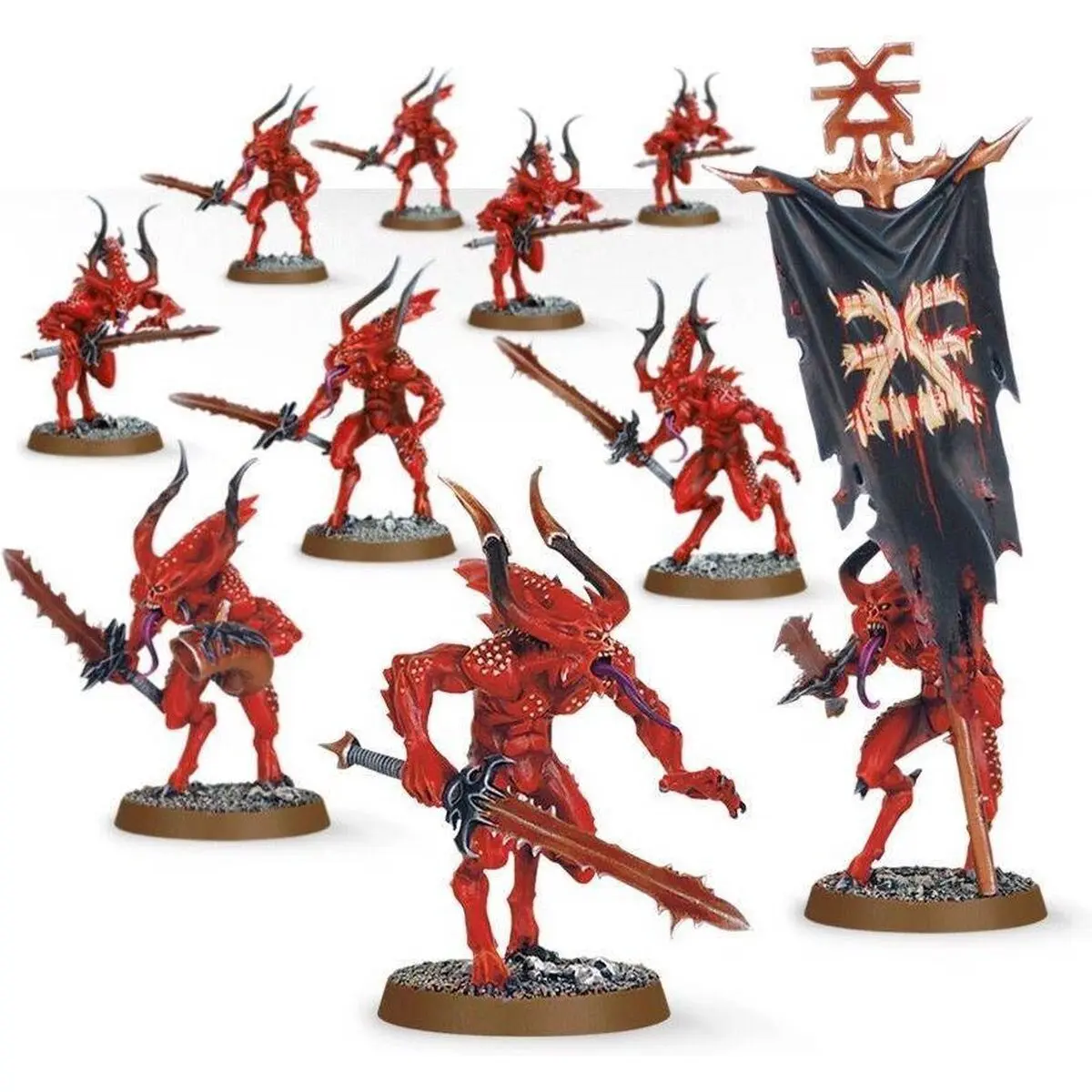 5011921006113 - Set mit 10 Figuren Warhammer AoS & 40k - Daemons Of Khorne Bloodletters