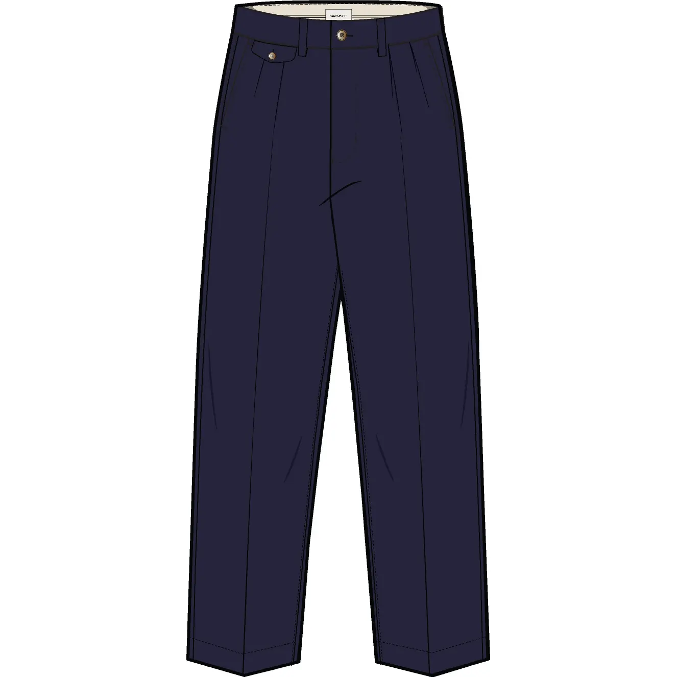 Chinohose aus Baumwoll-Twill mit Falten Gant