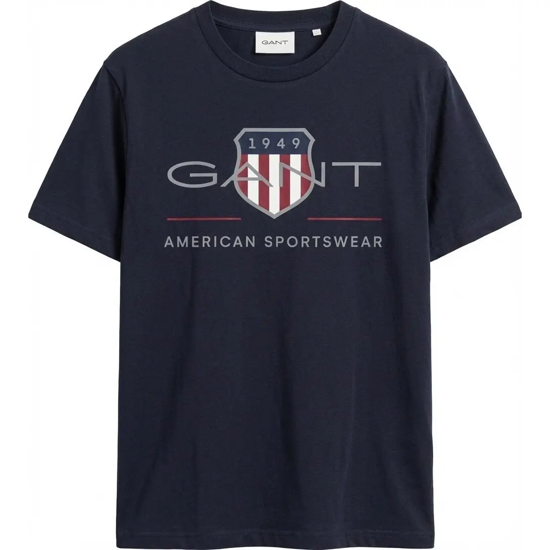 Gant Men's Bleu T-Shirt Archive Shield