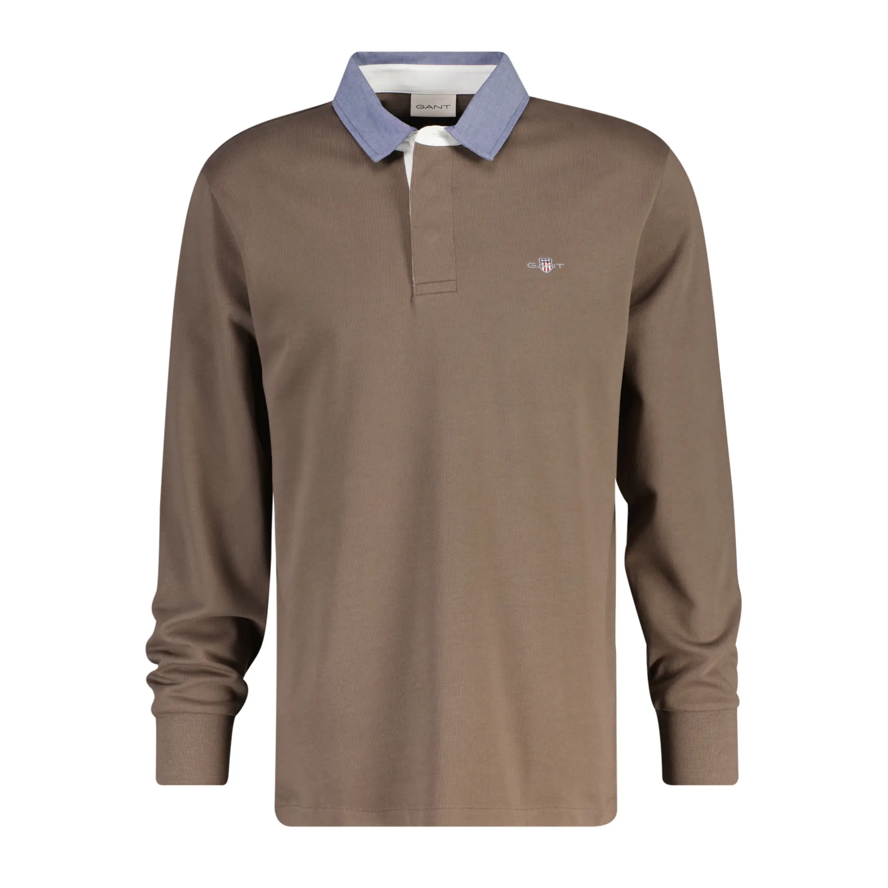Gant Men's Marron Long Sleeve Polo Classic Heavy Rugger
