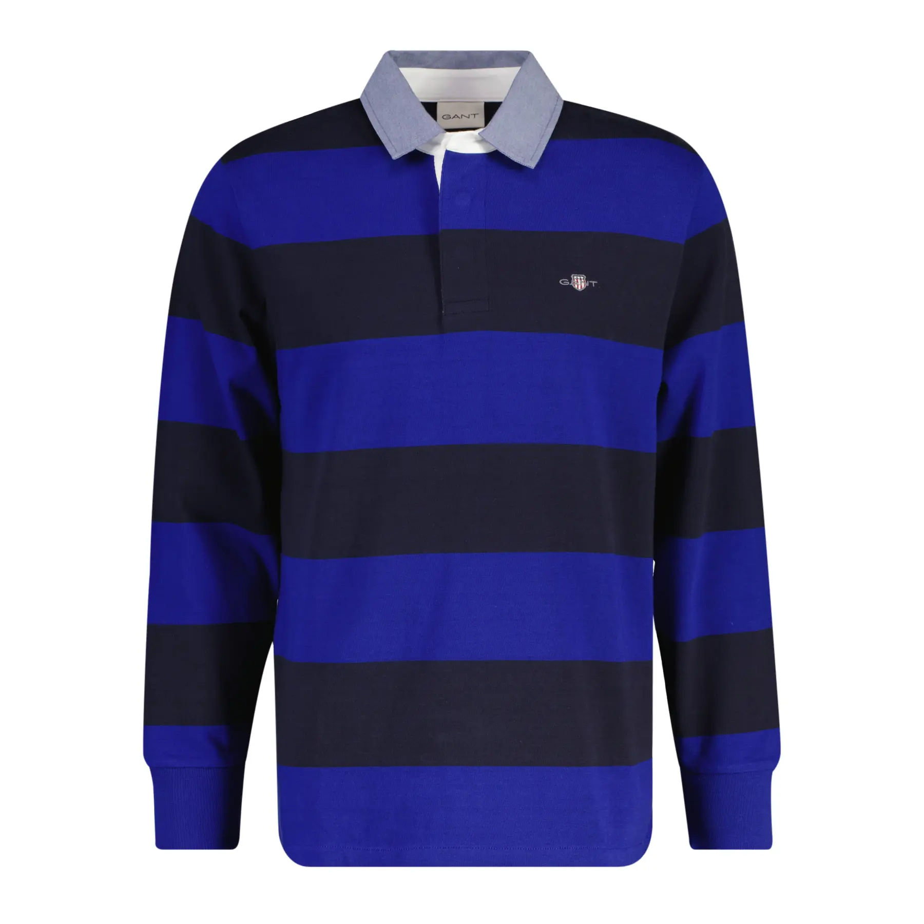 Gant Men's Bleu Long Sleeve Polo Classic Heavy Rugger