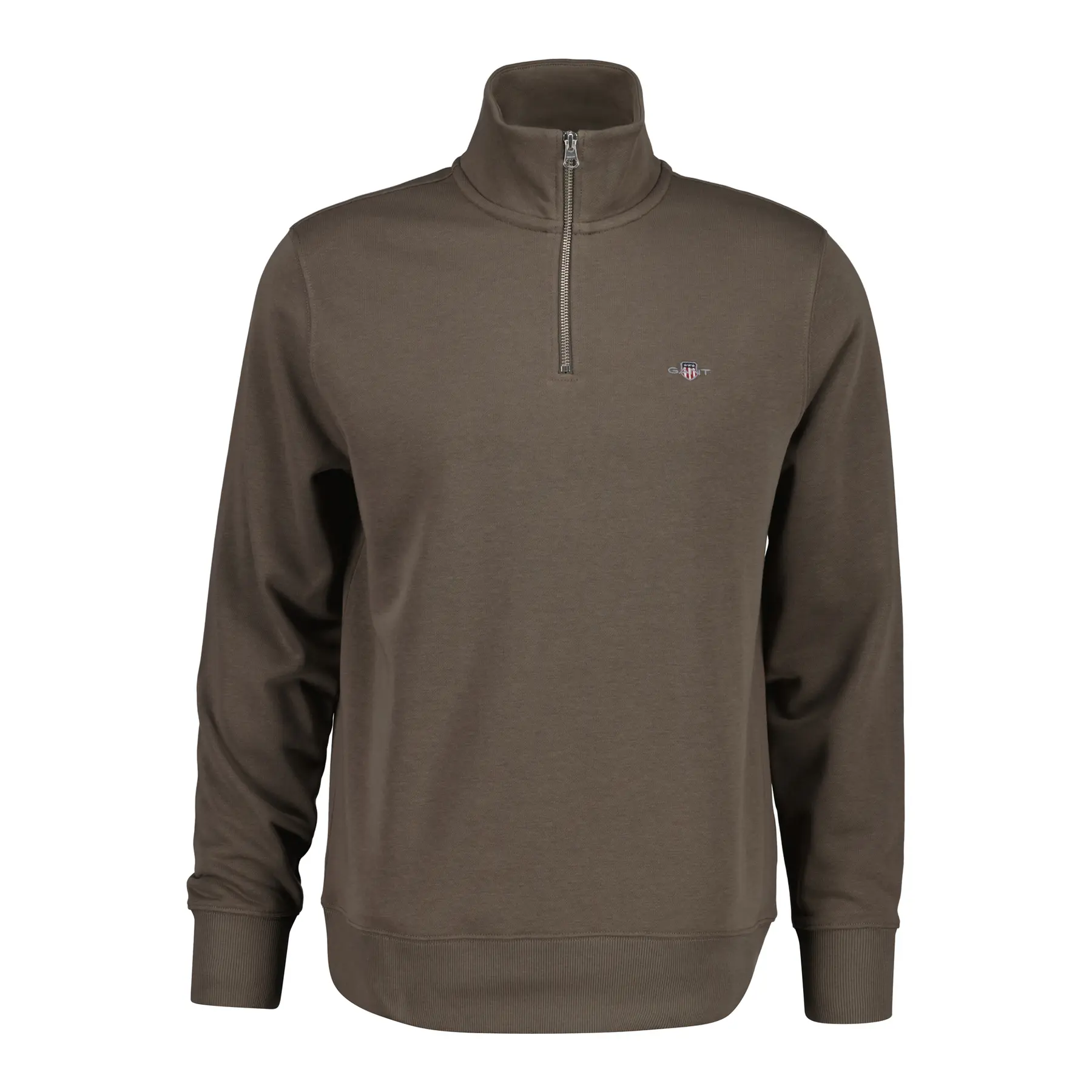 Gant Men's Marron 1/2 Zip Sweatshirt Regular Shield