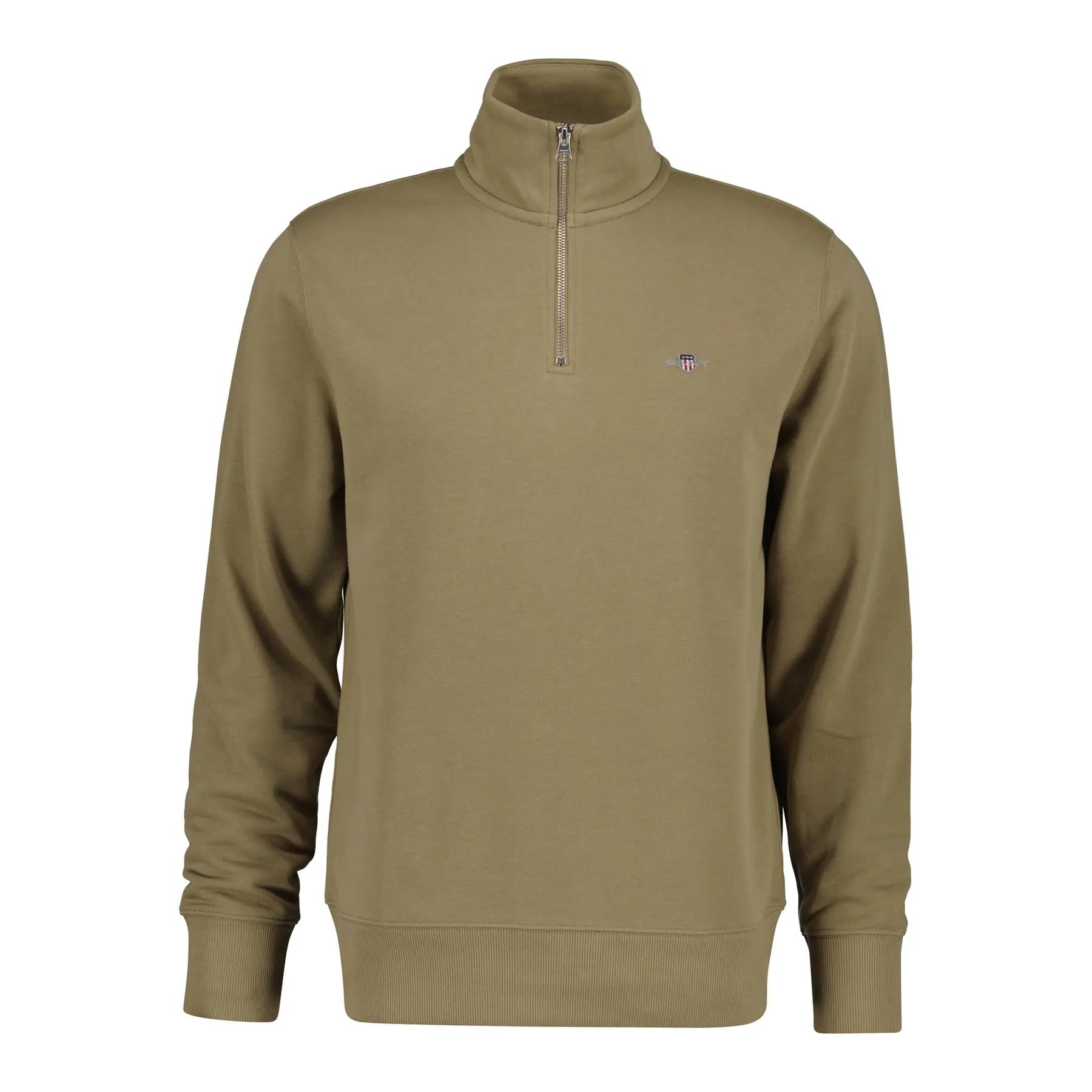 Gant Men's Marron 1/2 Zip Sweatshirt Regular Shield