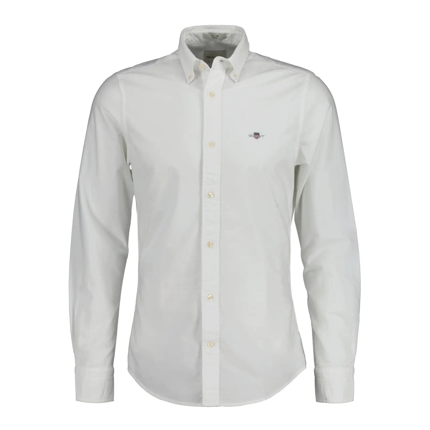 Gant Men's Blanc Slim Fit Long Sleeve Shirt Classic Oxford