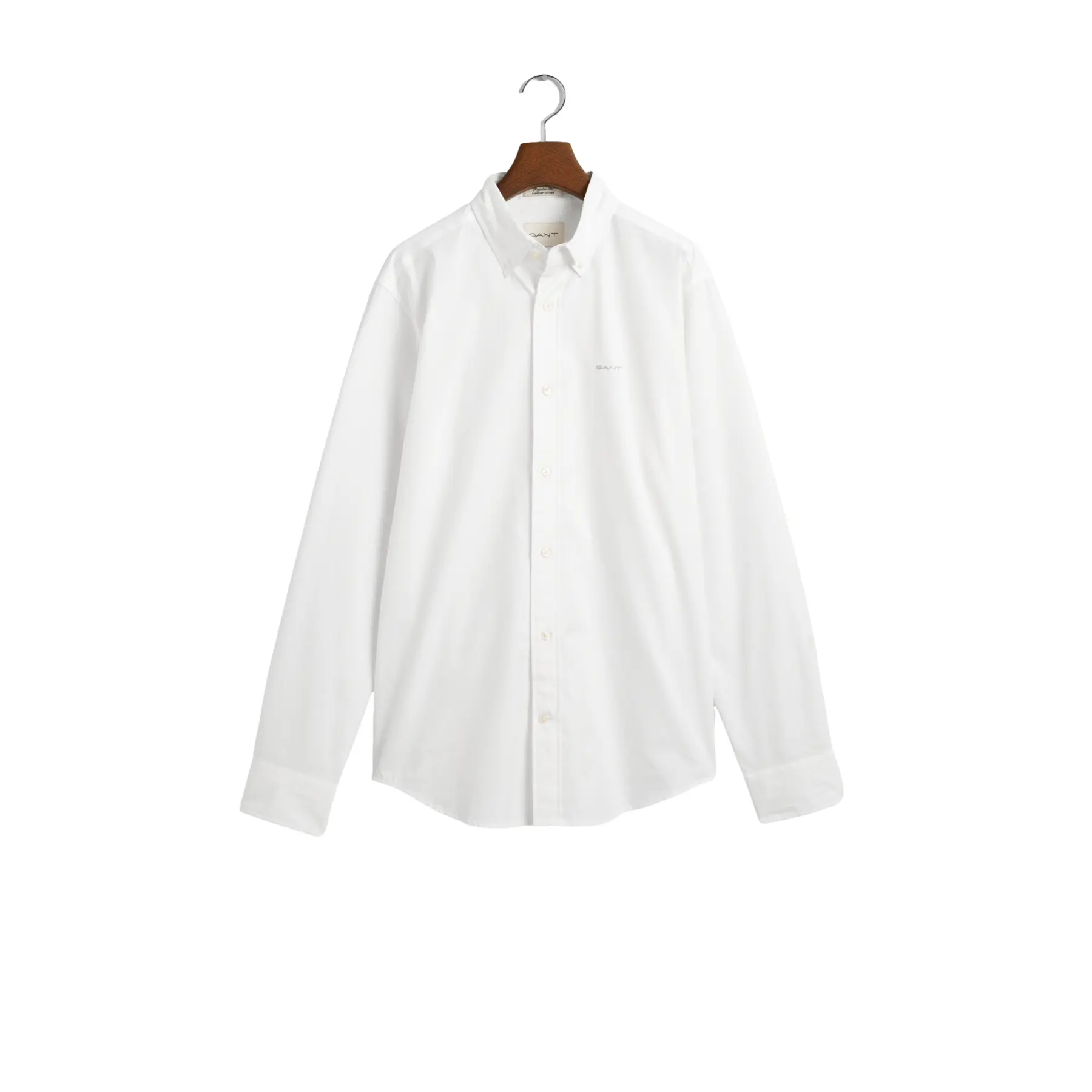 Gant Men's Blanc Long Sleeve Shirt Pinpoint Oxford