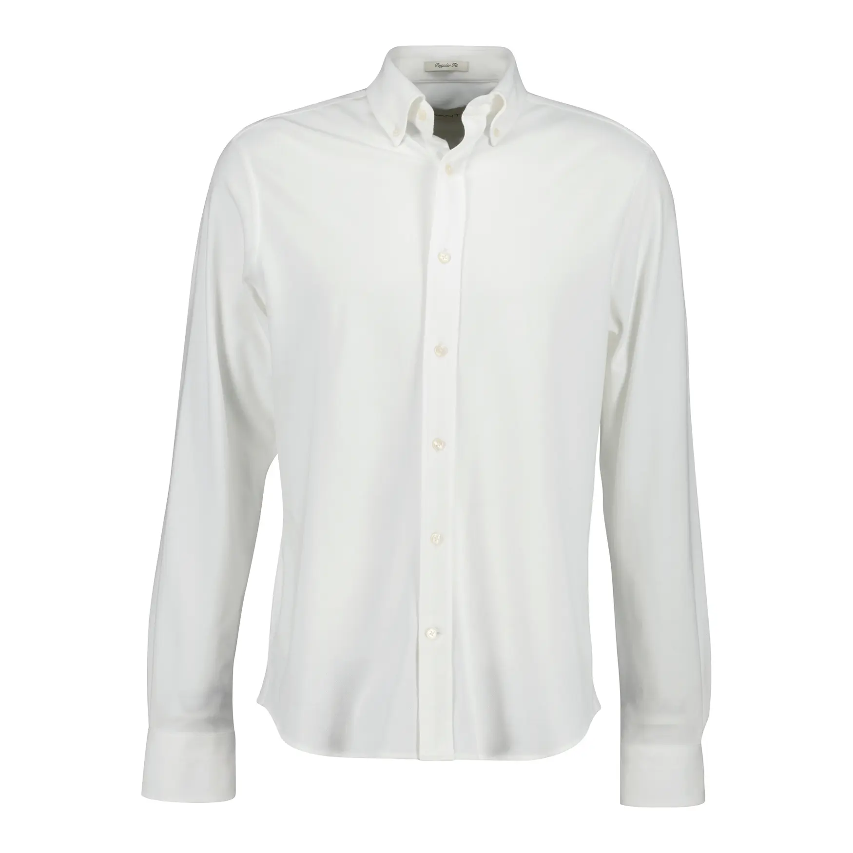 Gant Men's Blanc Long Sleeve Stretch Piqué Shirt