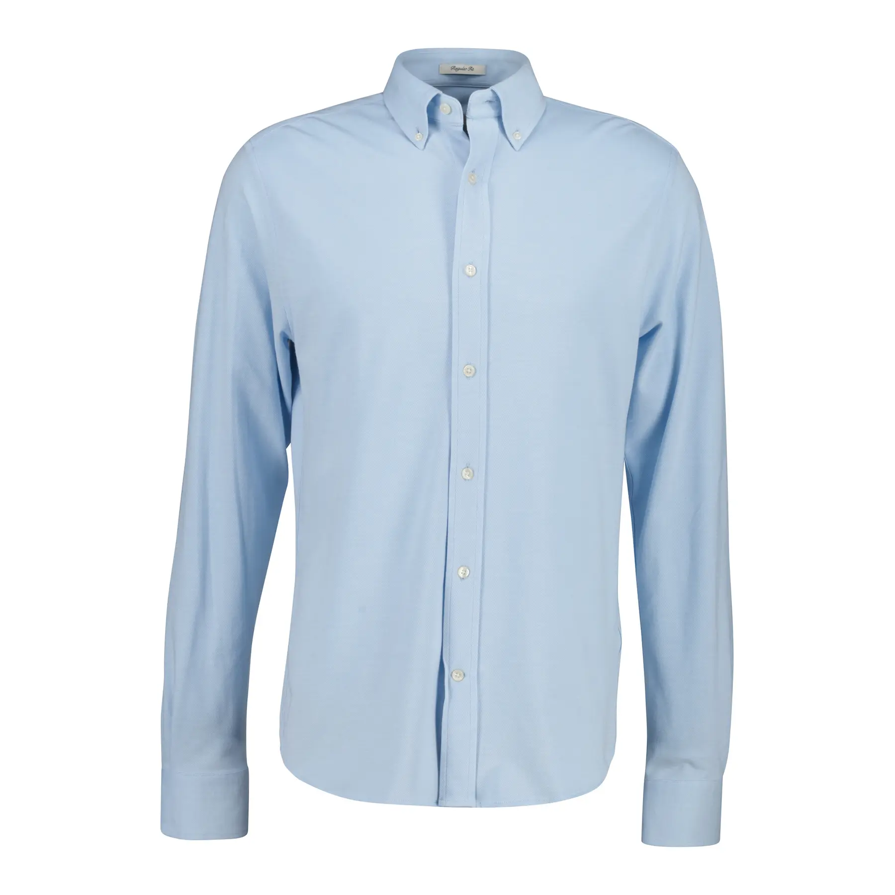 Gant Men's Bleu Long Sleeve Stretch Piqué Shirt