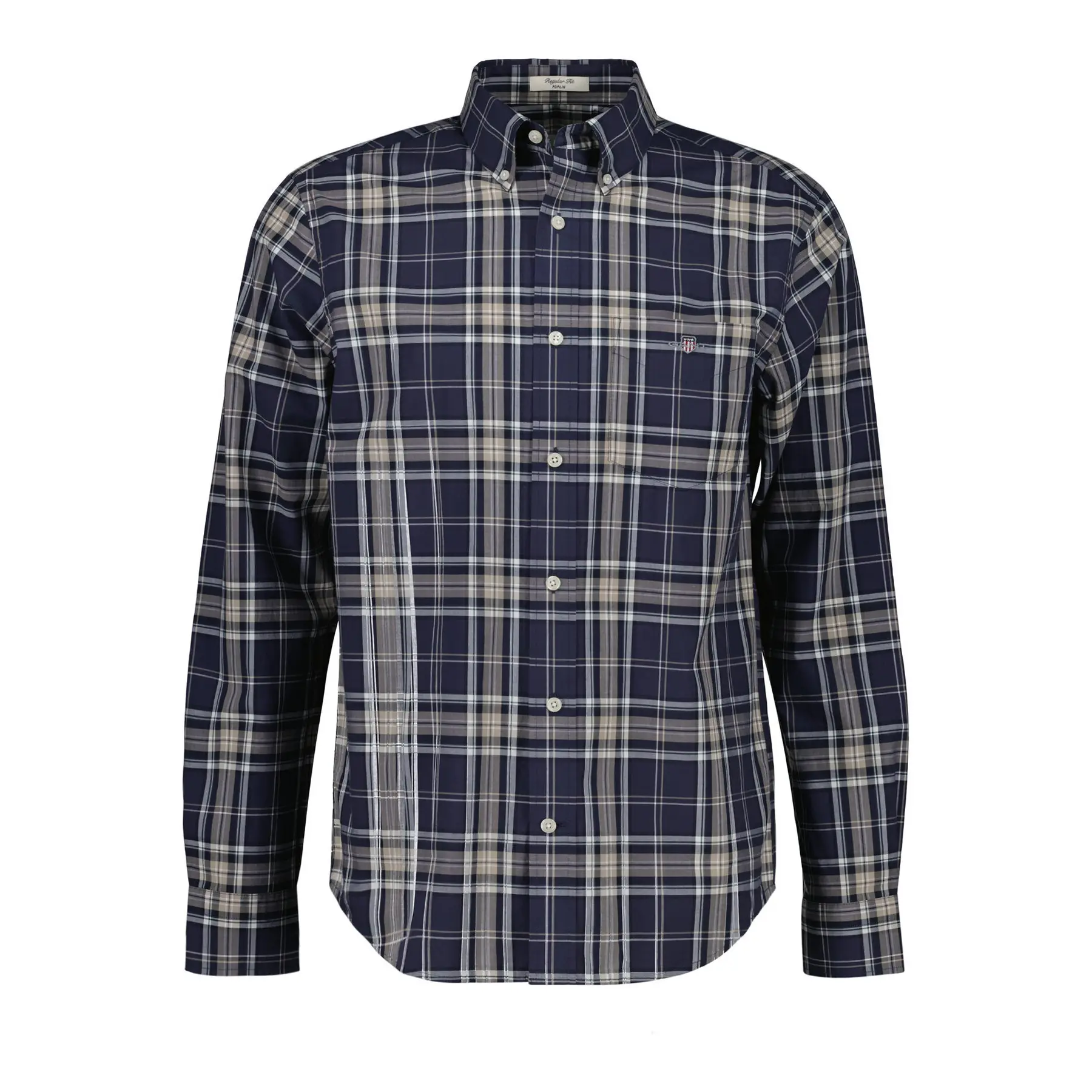 Gant Men's Marron Long-Sleeved Poplin Shirt