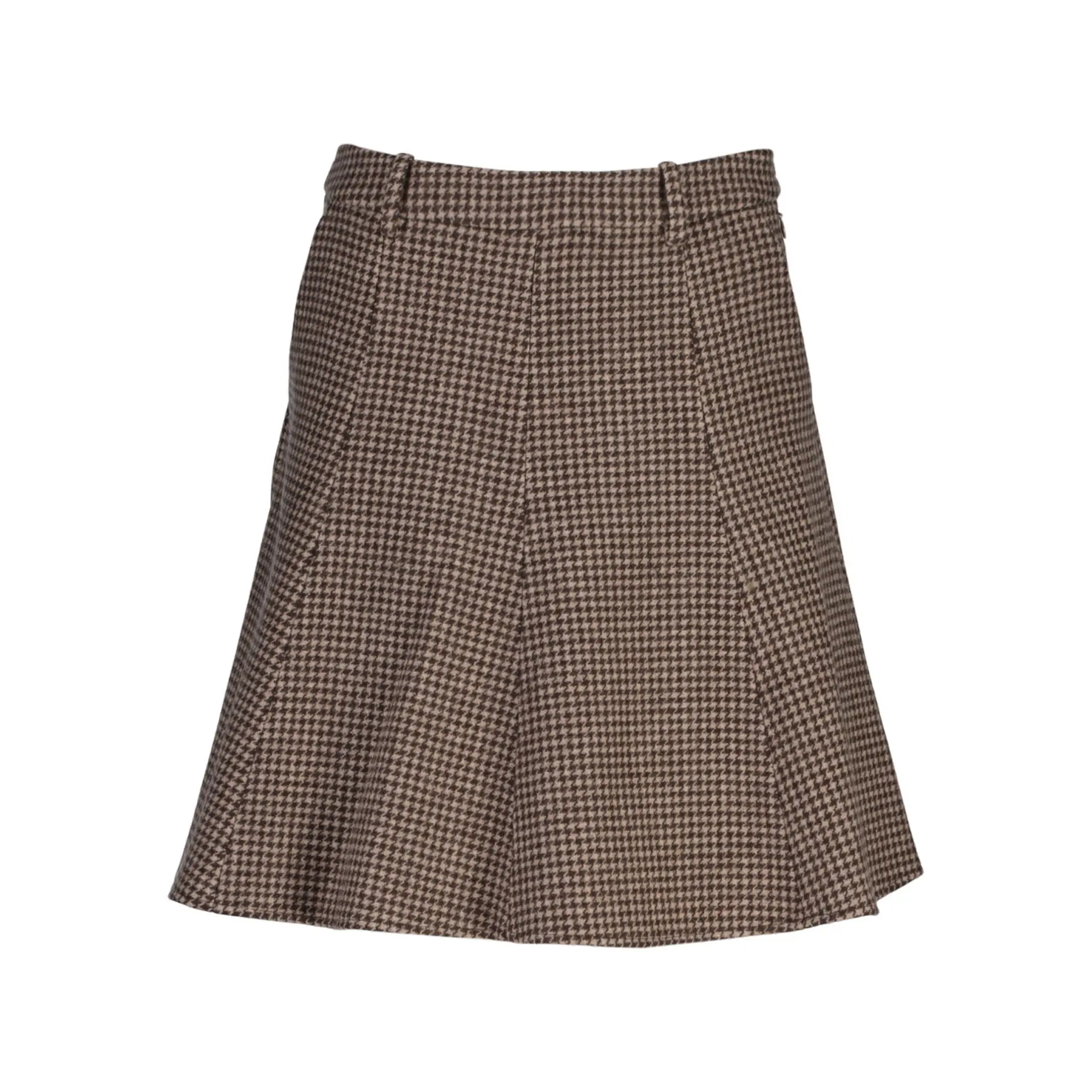Gonna a campana con motivo pied-de-poule donna