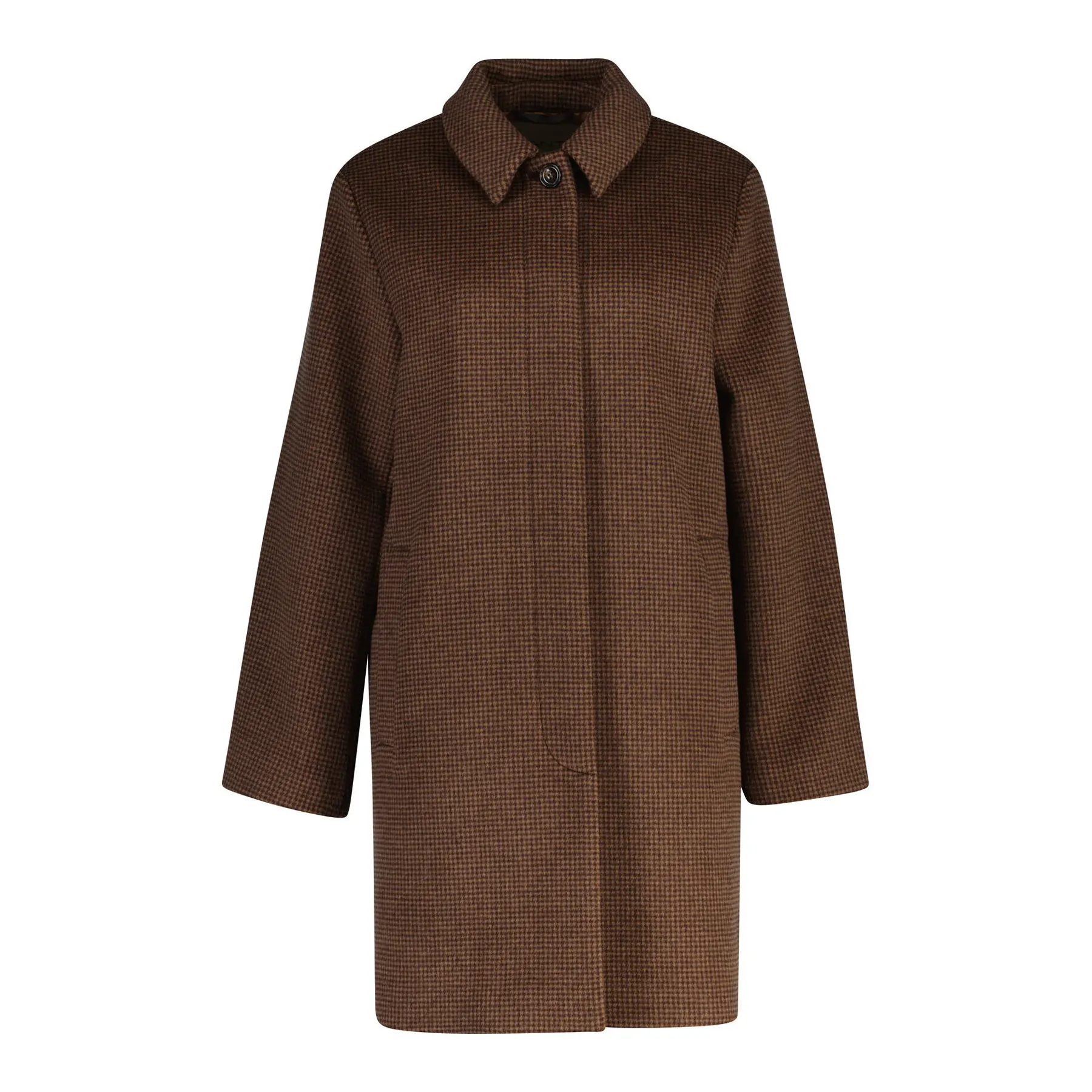 Cappotto in misto lana a motivo scozzese donna