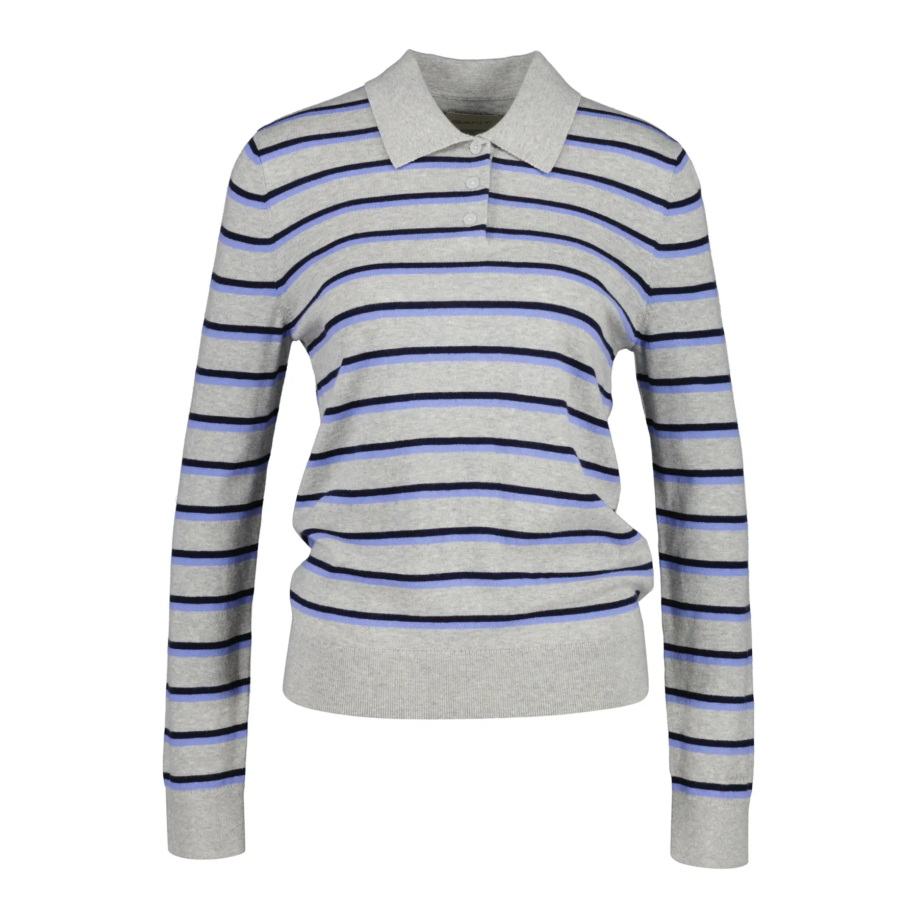 Polo in maglia fine a righe donna