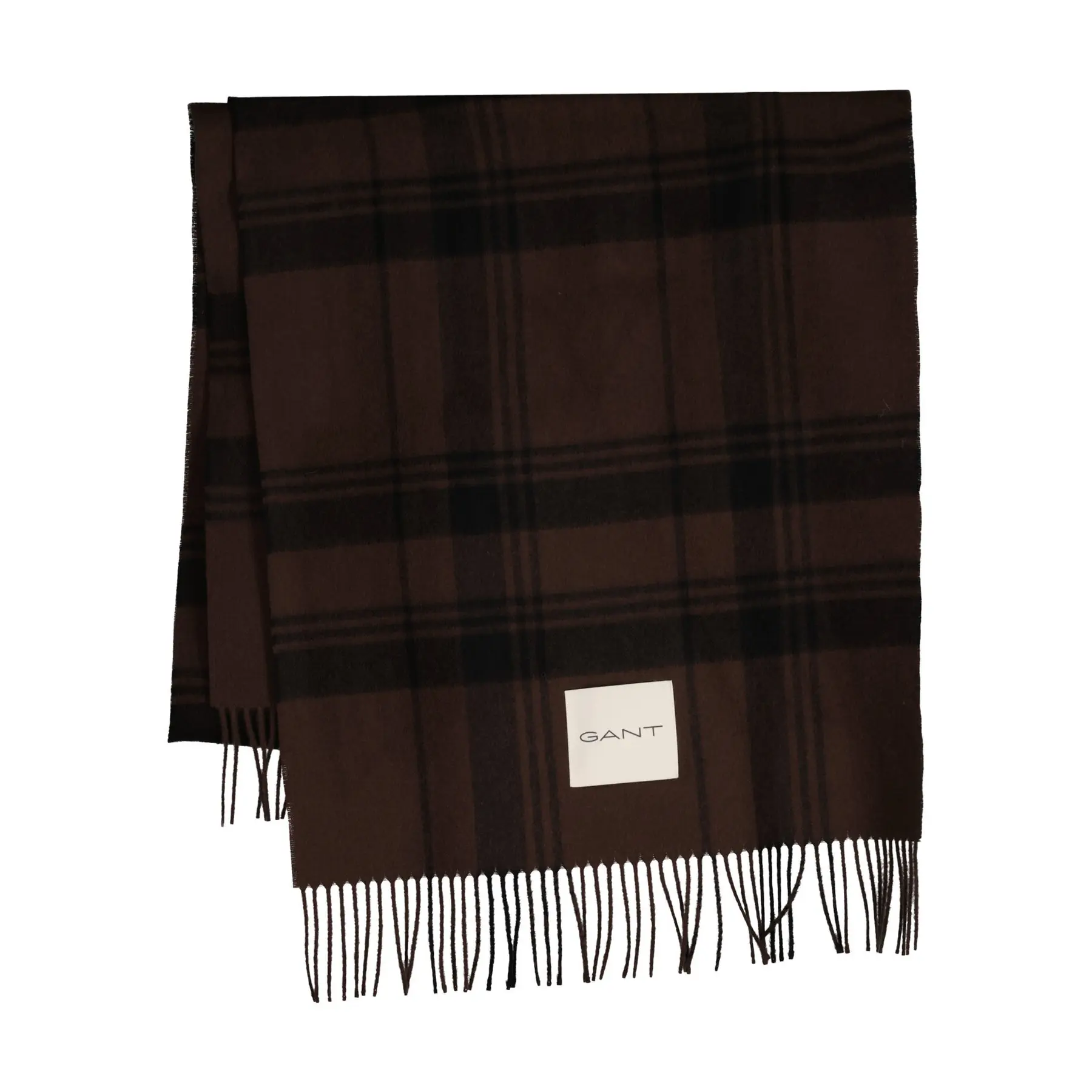 Gant Women's Marron Checked Wool Scarf