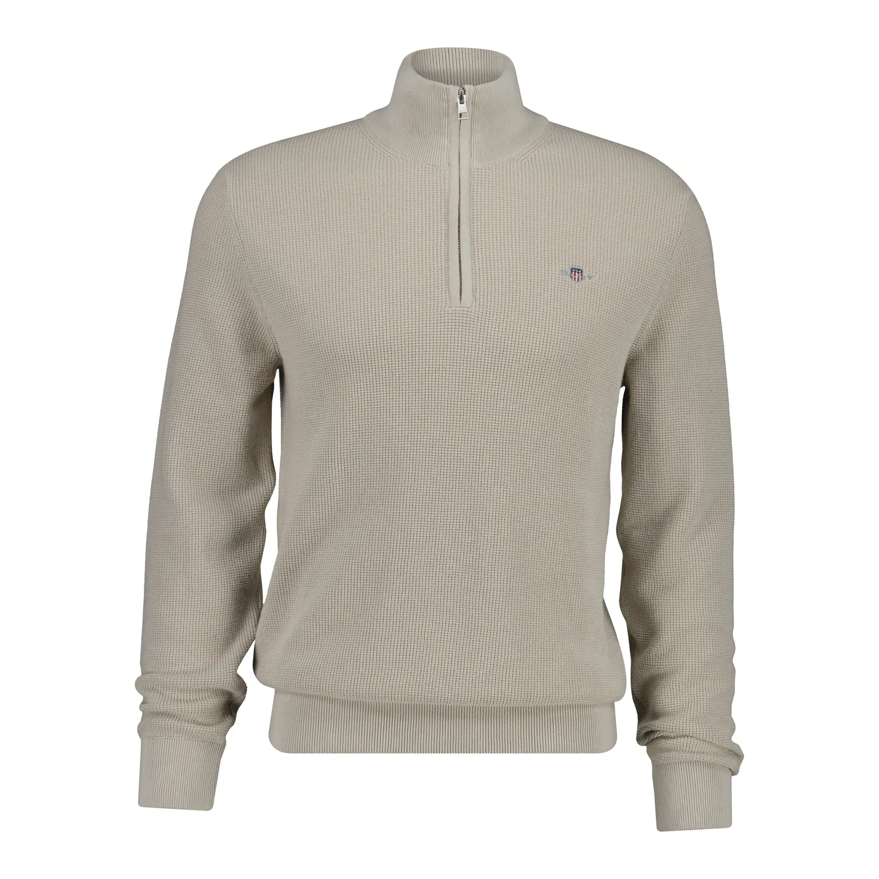Gant Men's Marron Waffle Knit Half-Zip Pullover