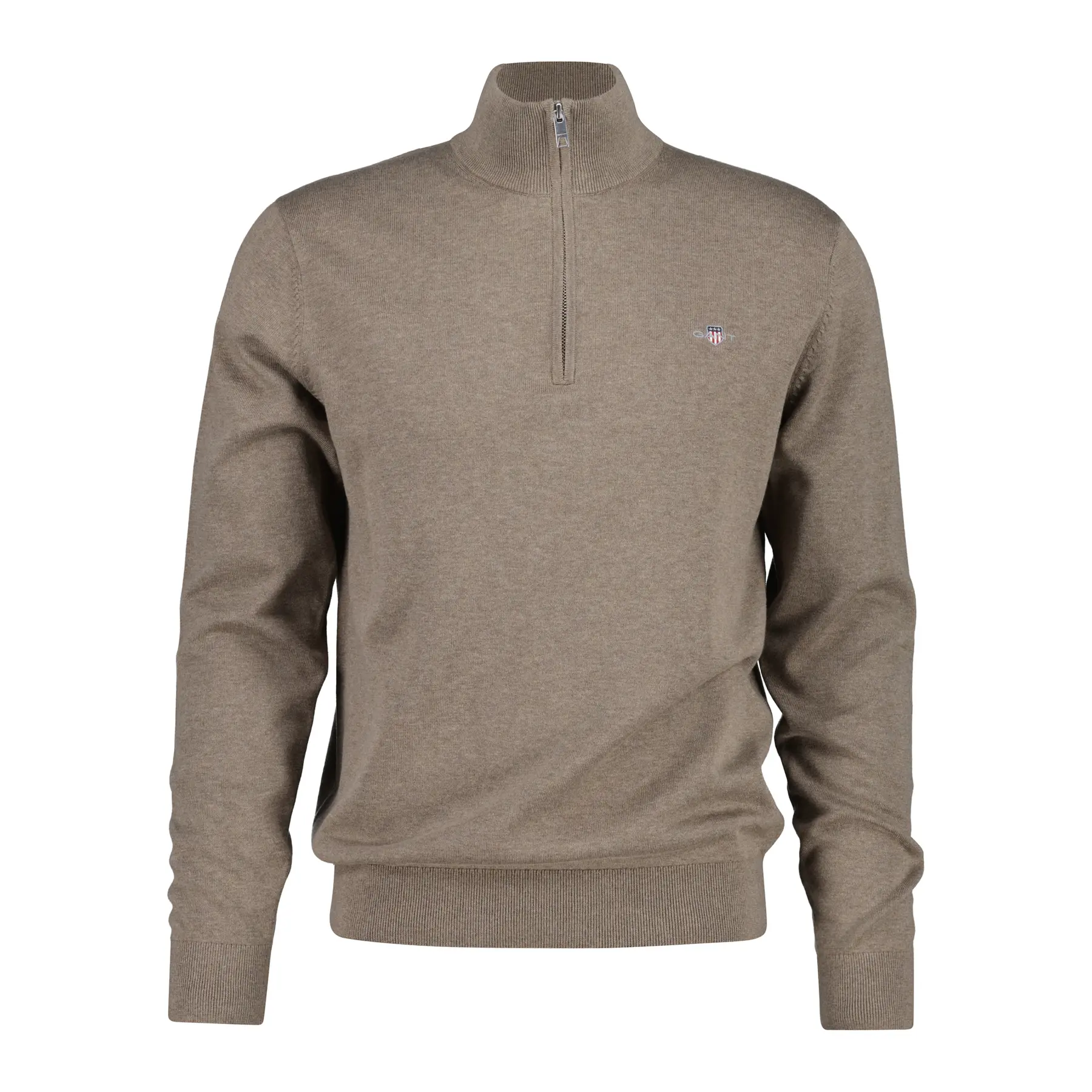 Gant Men's Marron Half-Zip Sweater