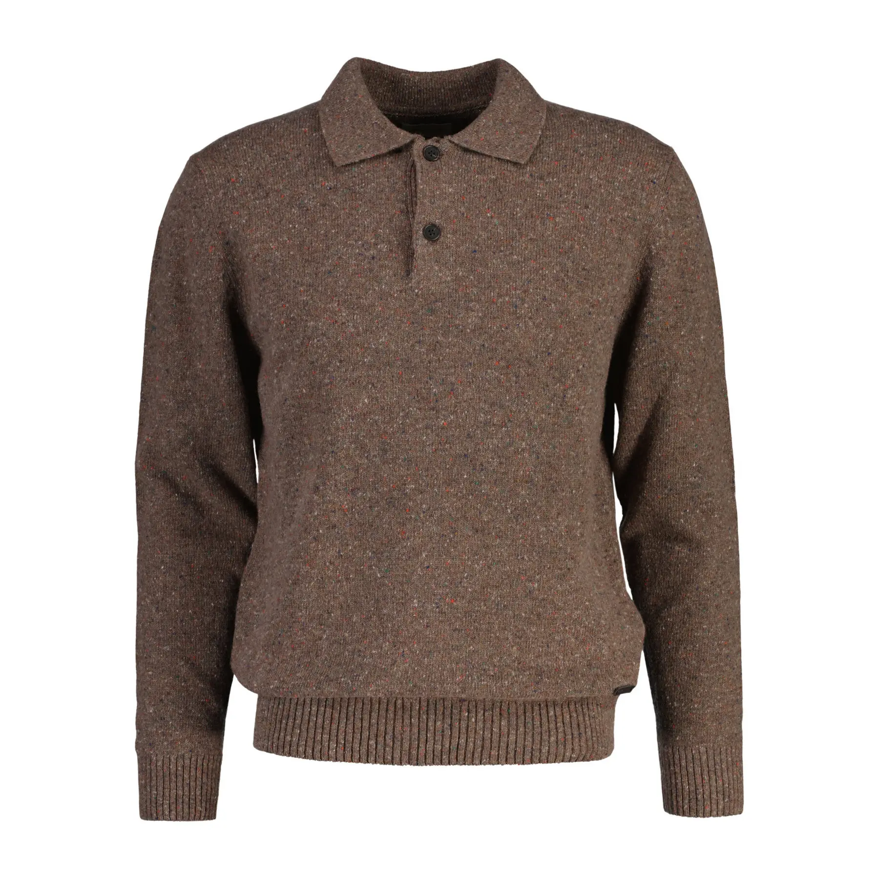 Polo met lange mouwen in gemêleerd wol effect Gant