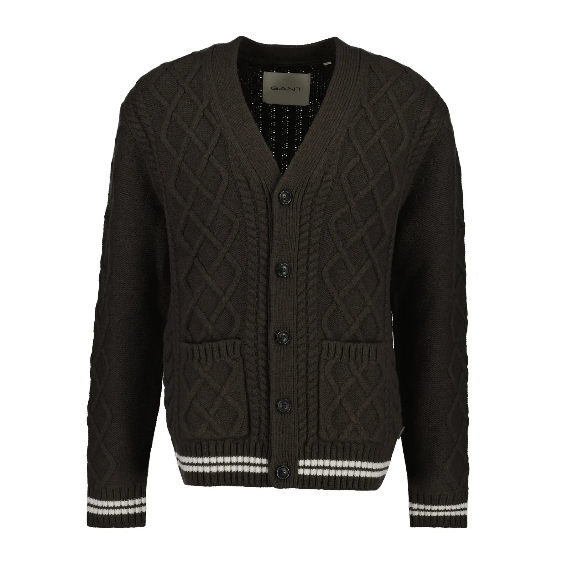 Vernickelter Strickcardigan aus Mischwolle Gant