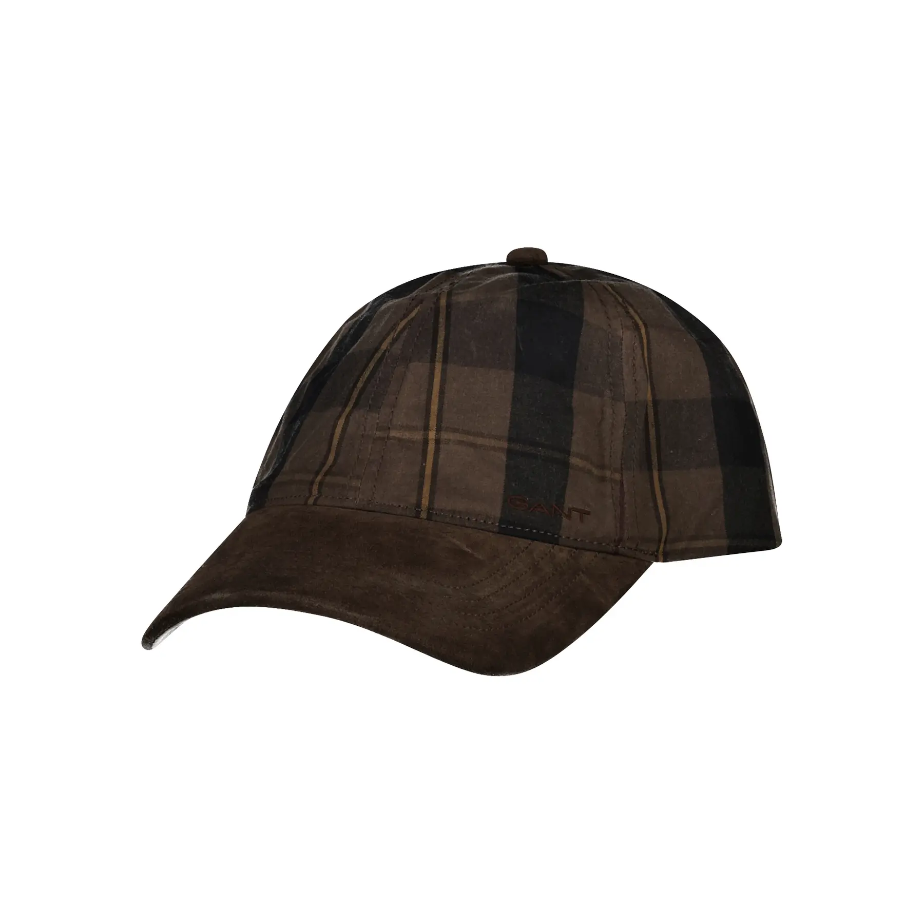 Gant Men's Marron Baseball Cap Checked Waxed