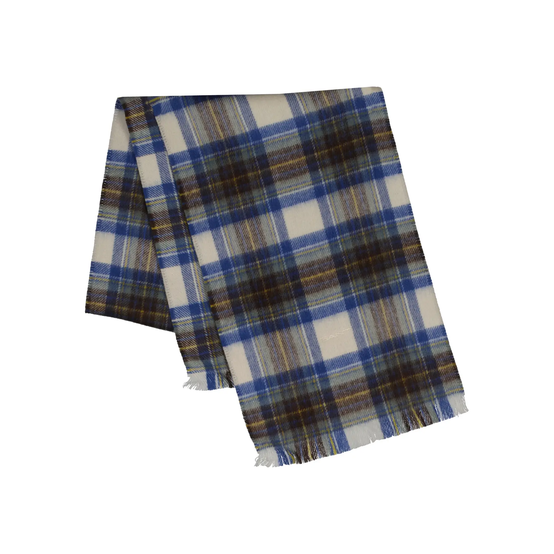 Gant Men's Marron Wool Scarf Checked