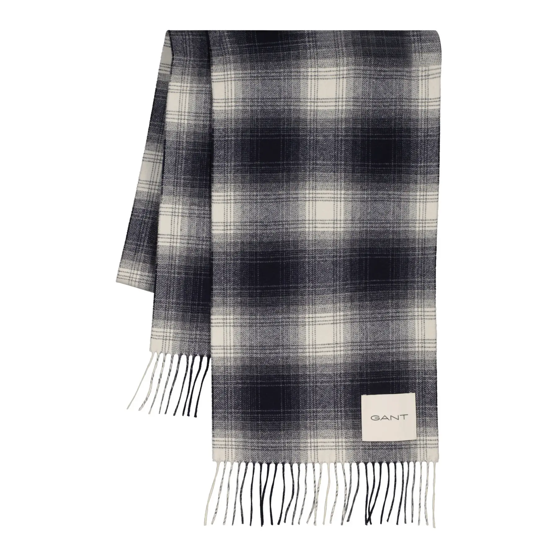 Gant Men's Bleu Checked Pattern Scarf