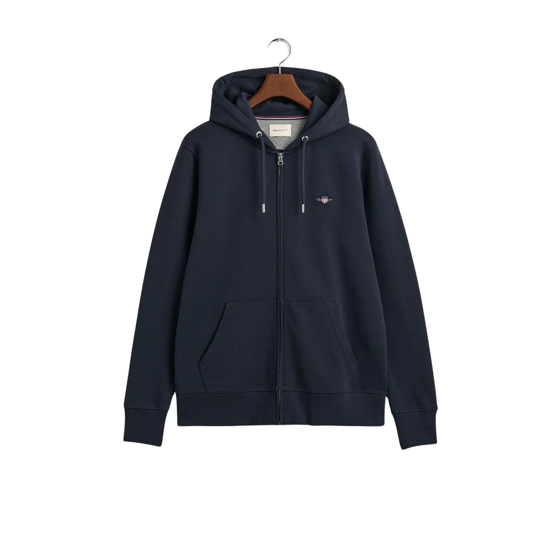 Gant Men's Bleu Regular Zip-Up Hoodie Shield