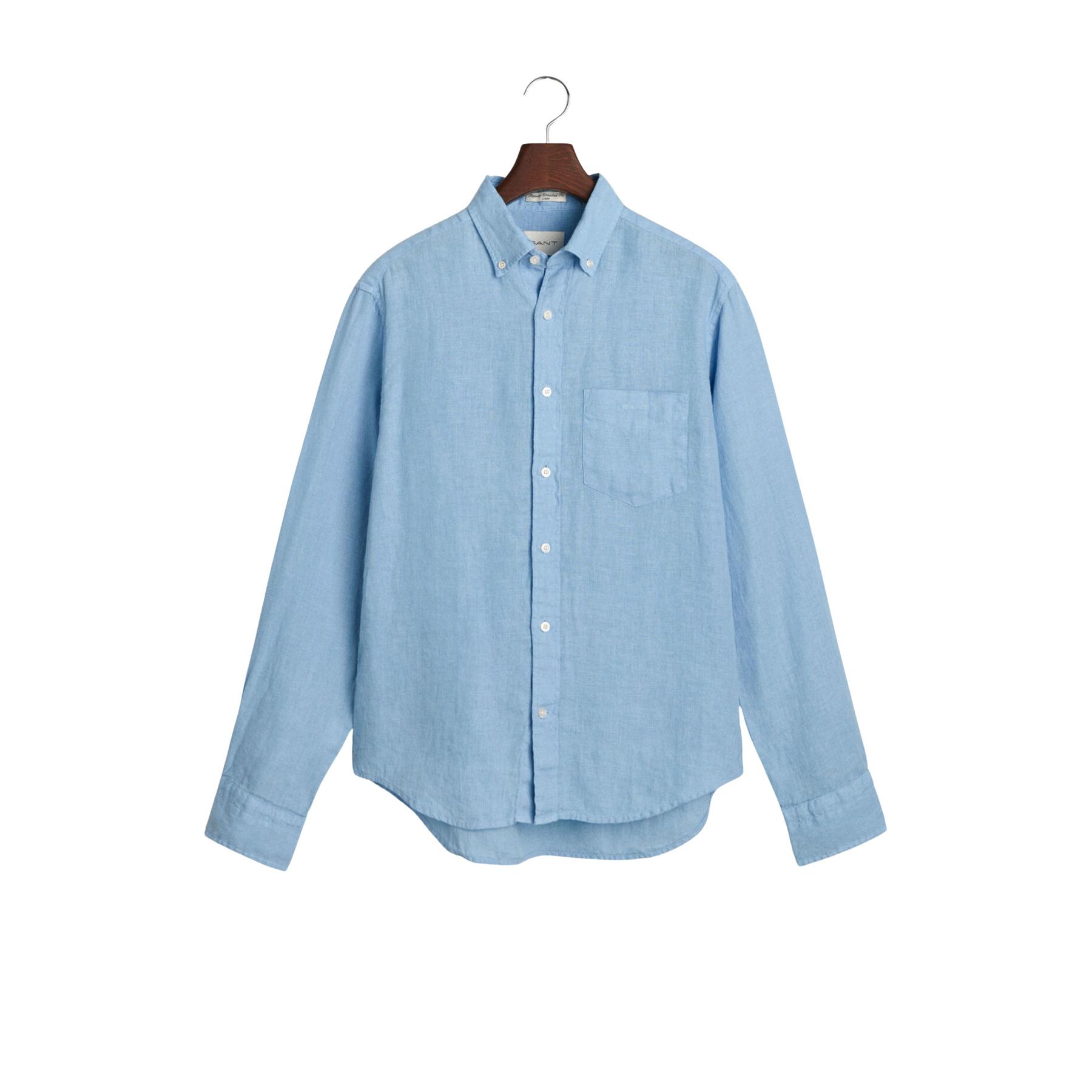 7325707636349 - Regular Fit Freizeithemd aus Leinen mit Brusttasche