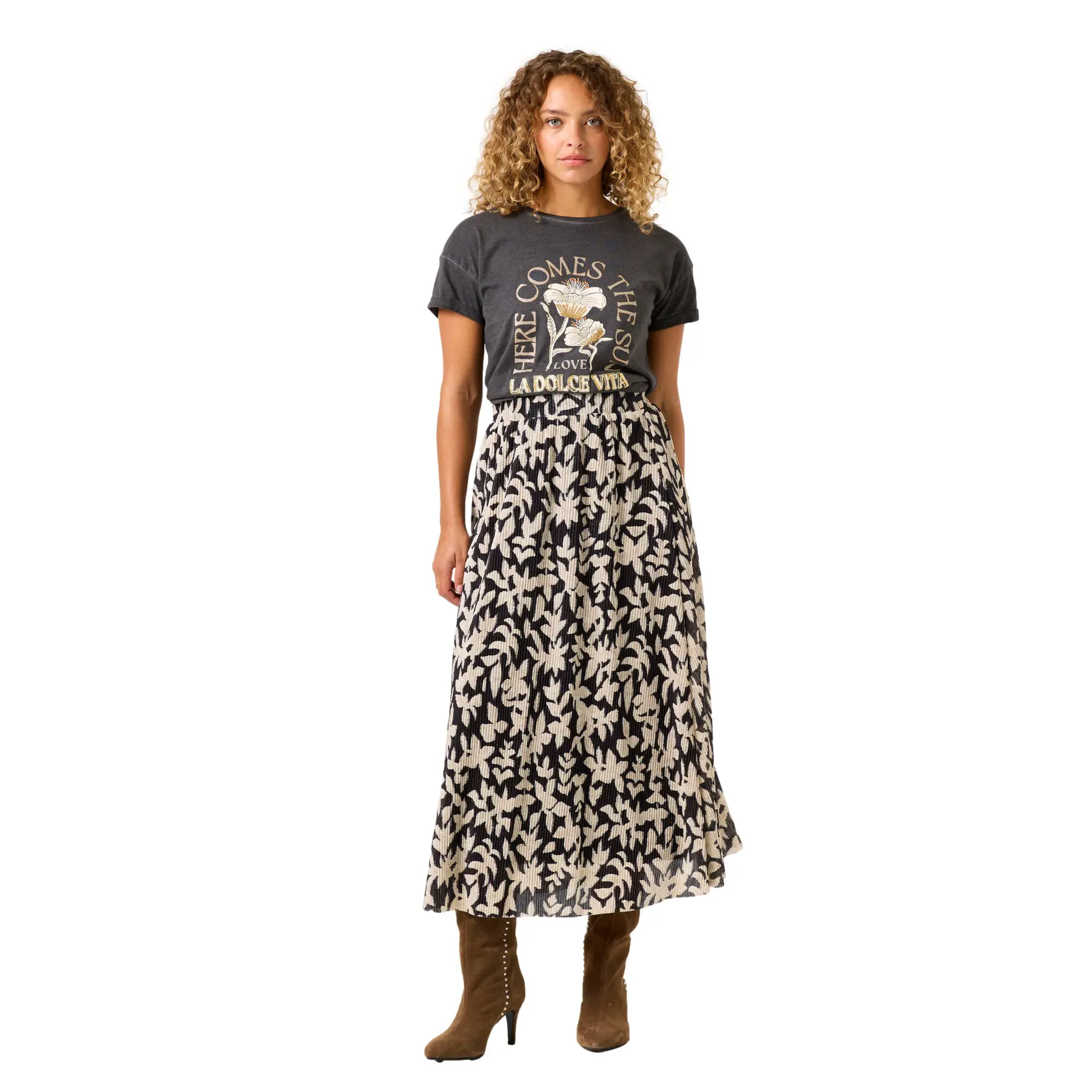 GARCIA Dames Print Rok Zwart