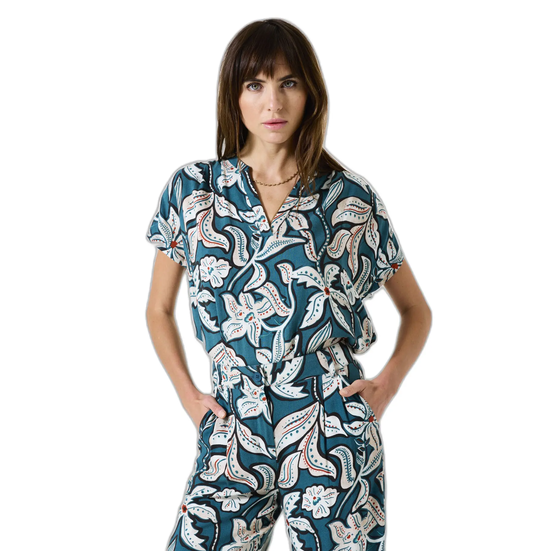 Kurzarmbluse Mit Print Für Damen Garcia