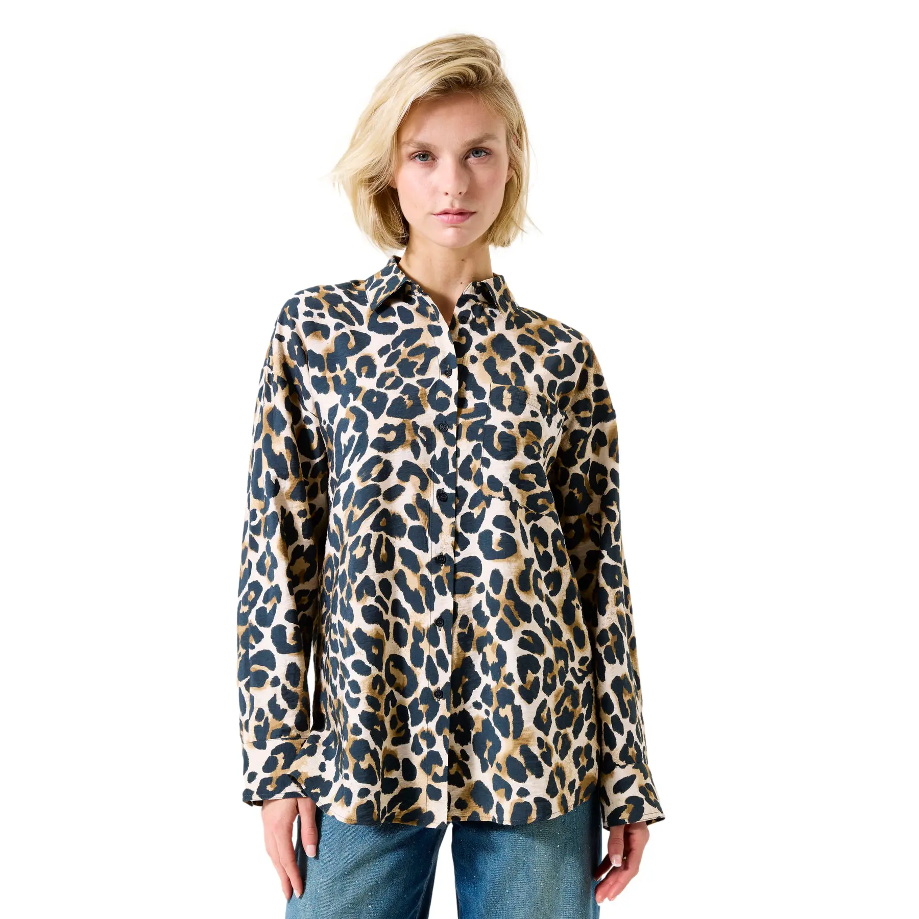 Langarmbluse Mit Leopardenmuster Für Damen Garcia
