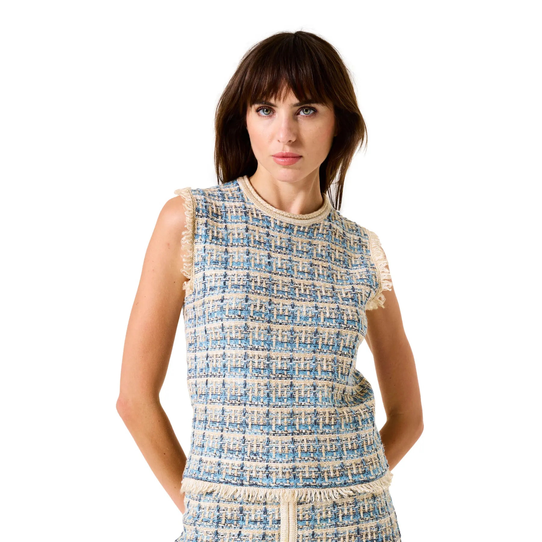 Ärmelloser Struktur-Pullover Damen Garcia