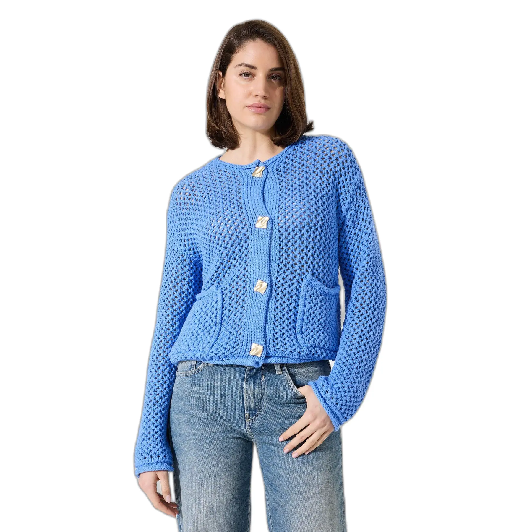Damen Strickjacke Mit Knopfverschluss Garcia