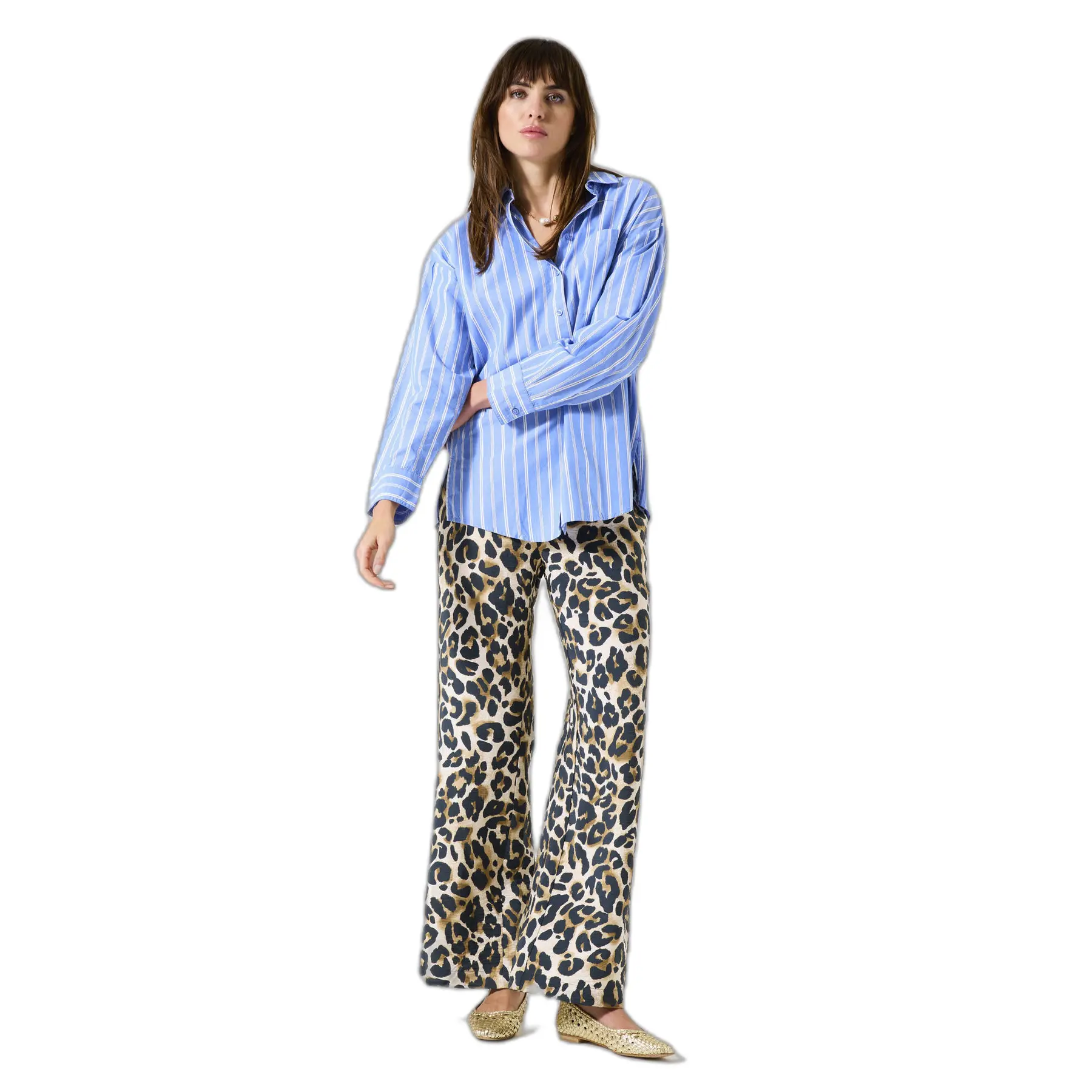 Leopardprint Schlaghose Für Frauen Garcia