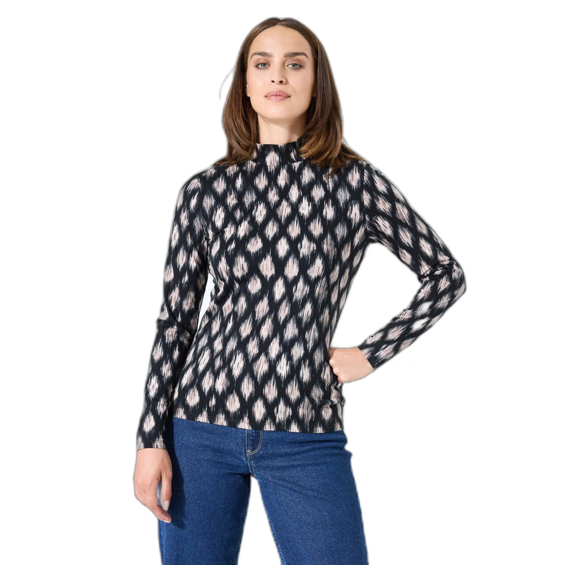 Damen Langarmshirt Mit Stehkragen Garcia