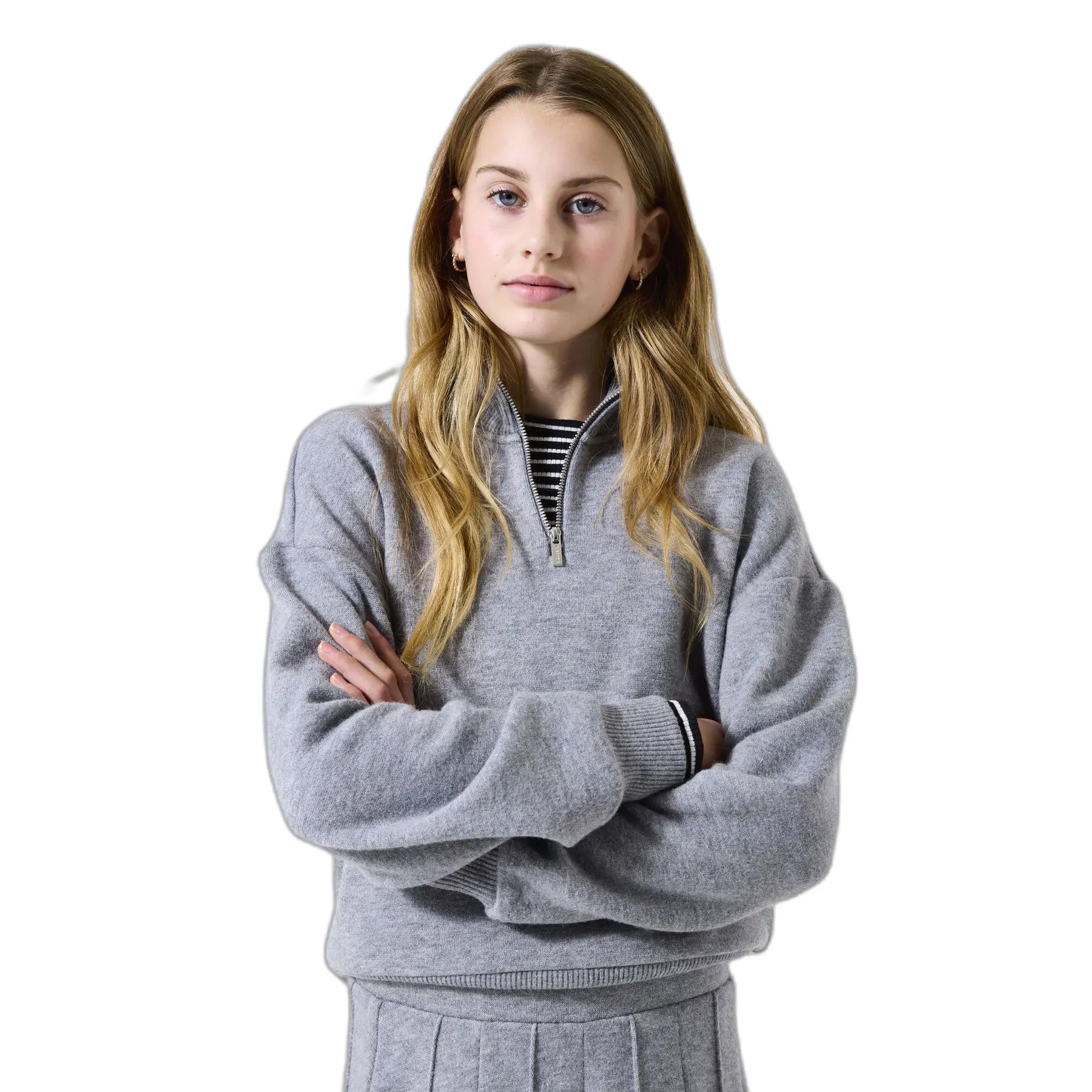 Sweatshirt Mit Halbem Reißverschluss, Mädchen Garcia