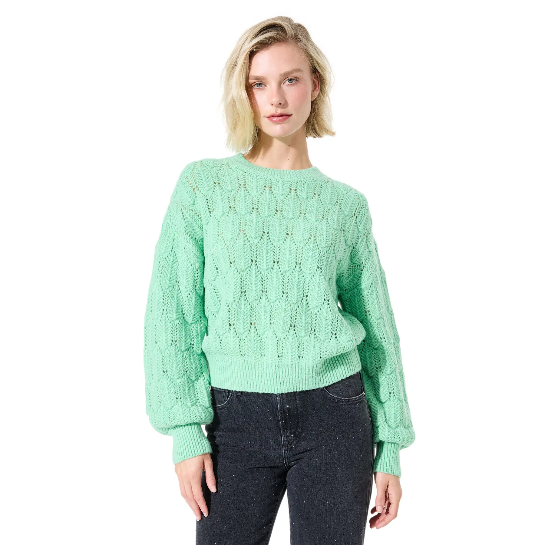 Pullover Mit Rundhalsausschnitt Damen Garcia