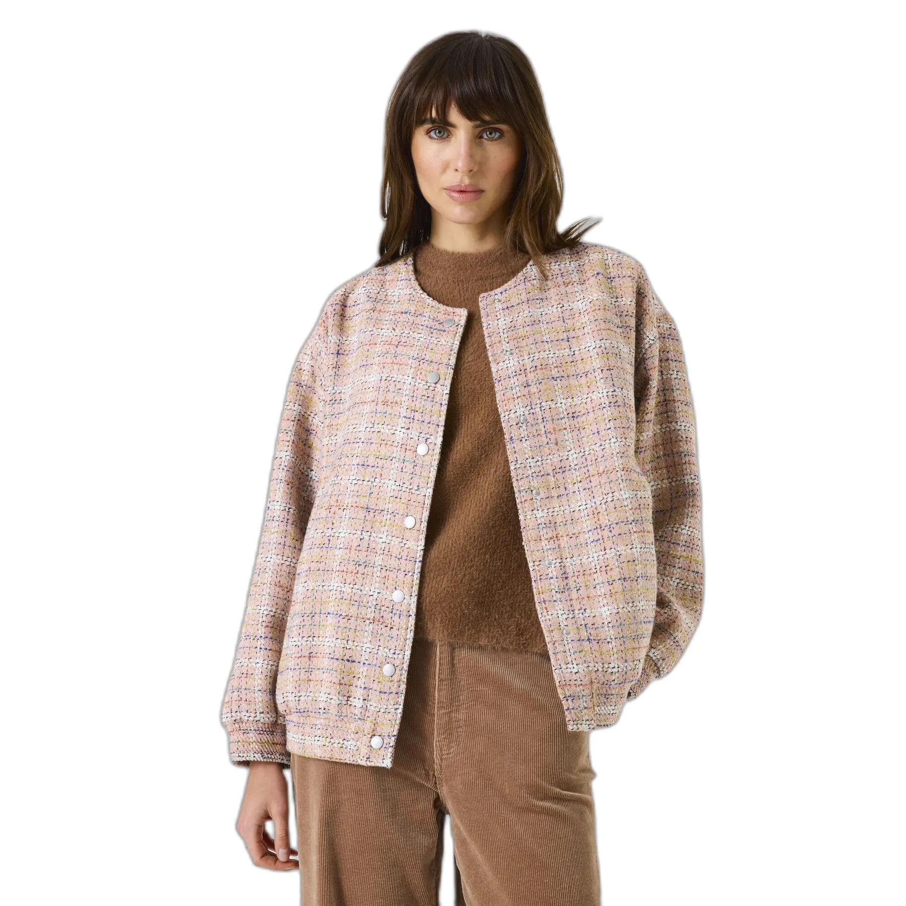 Kariertes Tweed-Jacke Für Damen Garcia