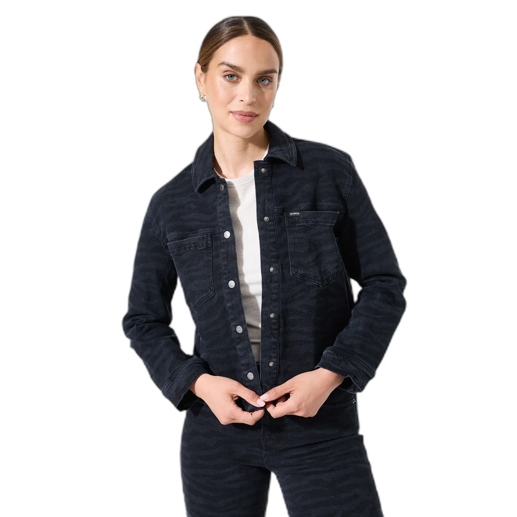 Damen Jeansjacke Mit Zebra-Muster Garcia