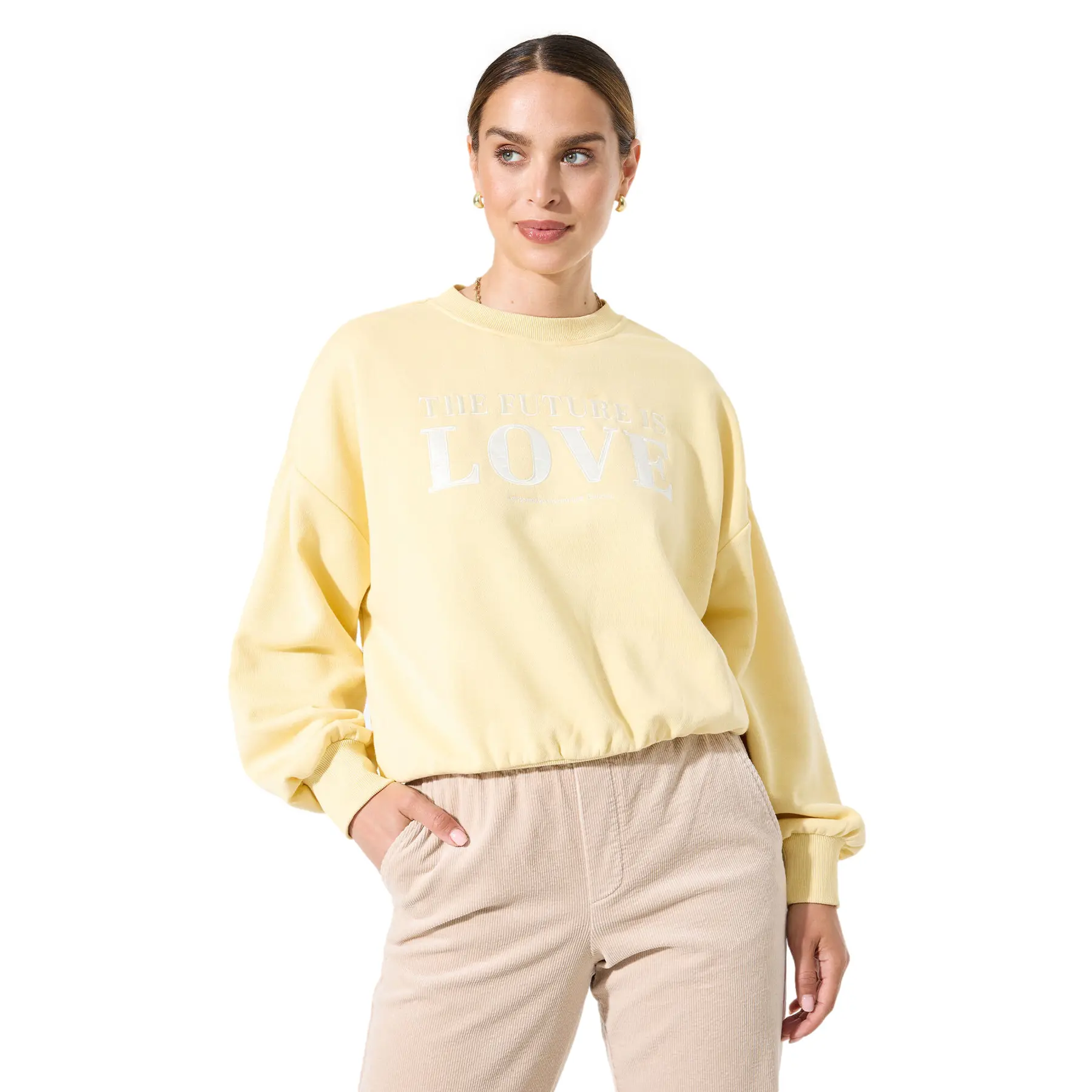 Damen Sweatshirt Mit Aufdruck Garcia The Future Is Love