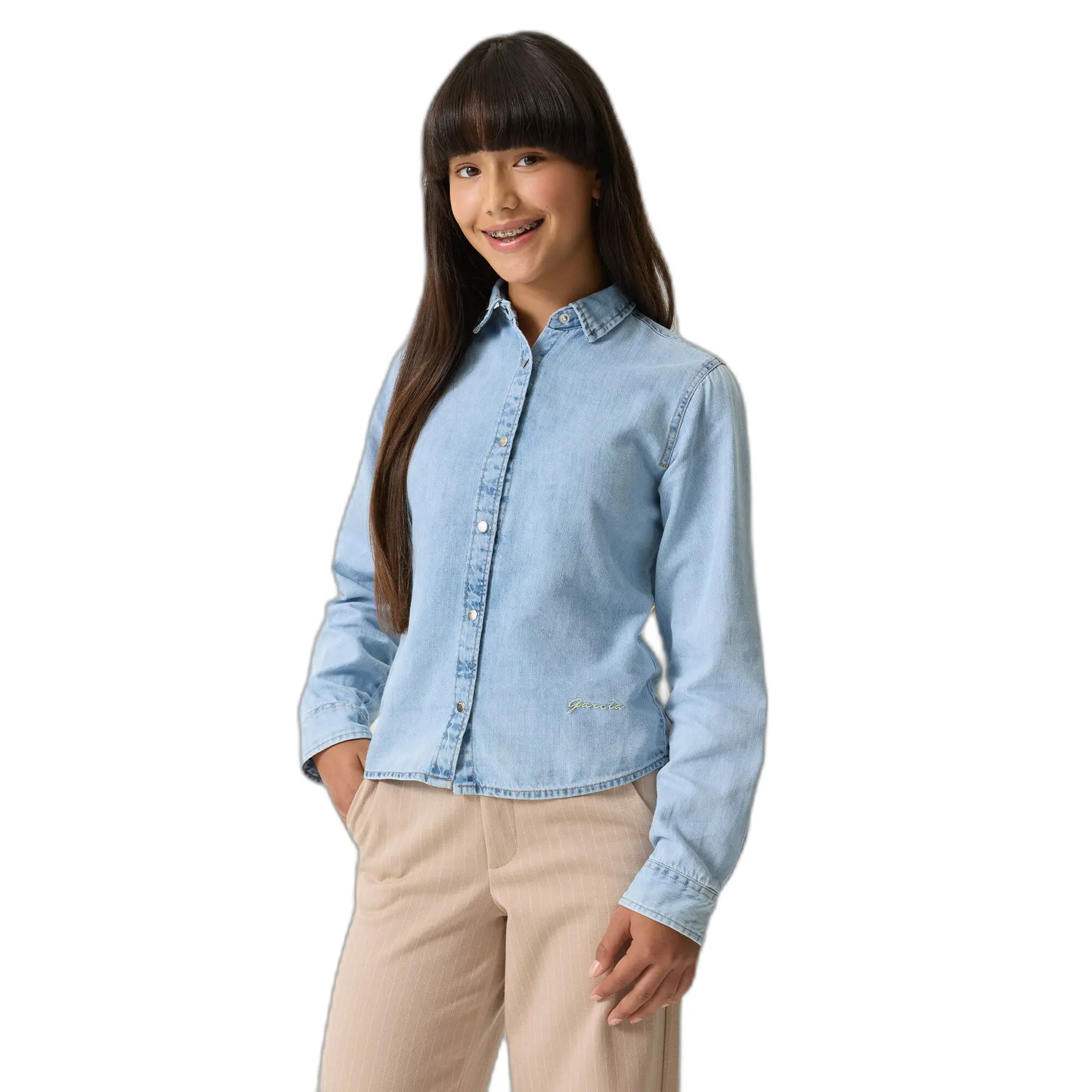 Langarmjeanshemd Mädchen Garcia