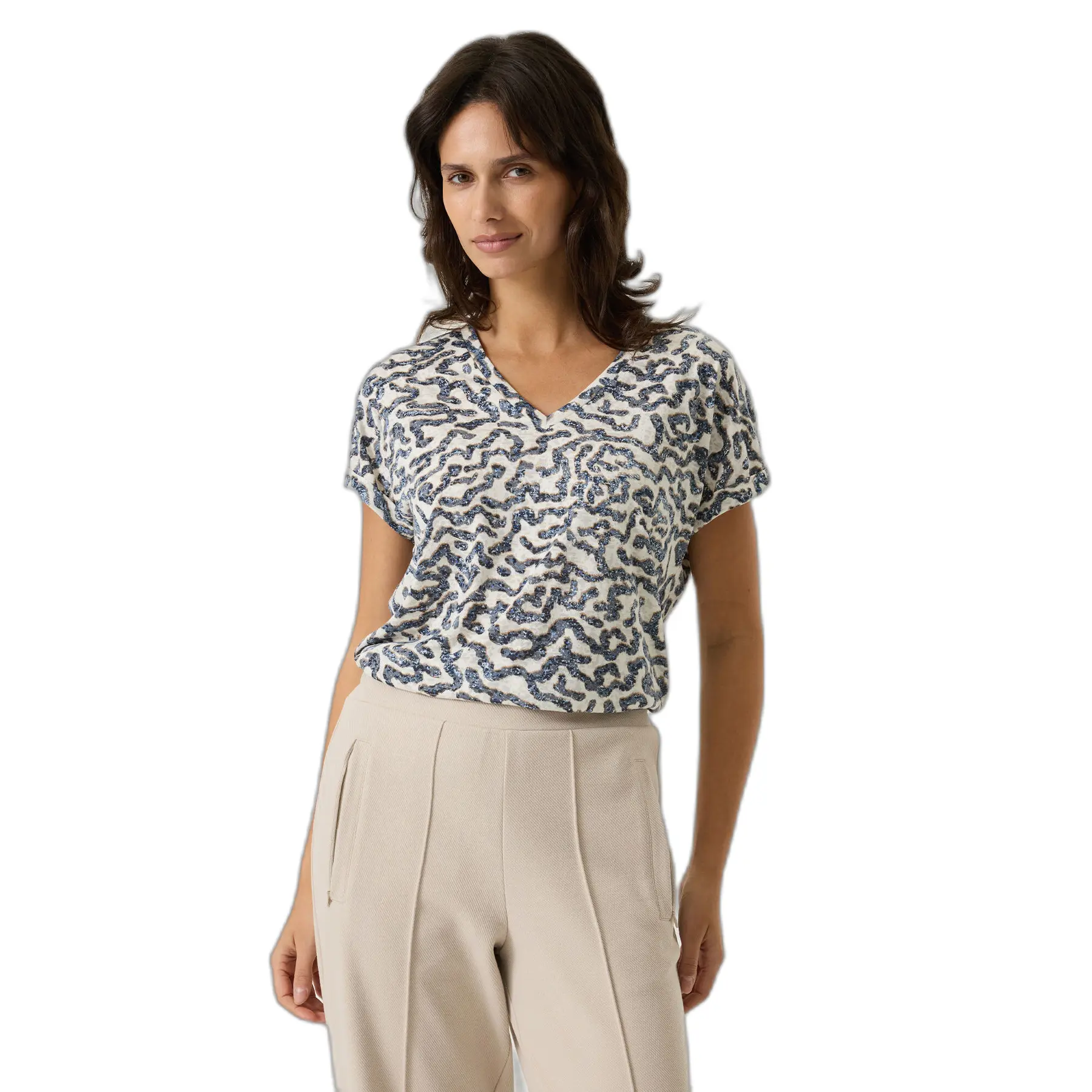 Damen V-Ausschnitt T-Shirt Garcia