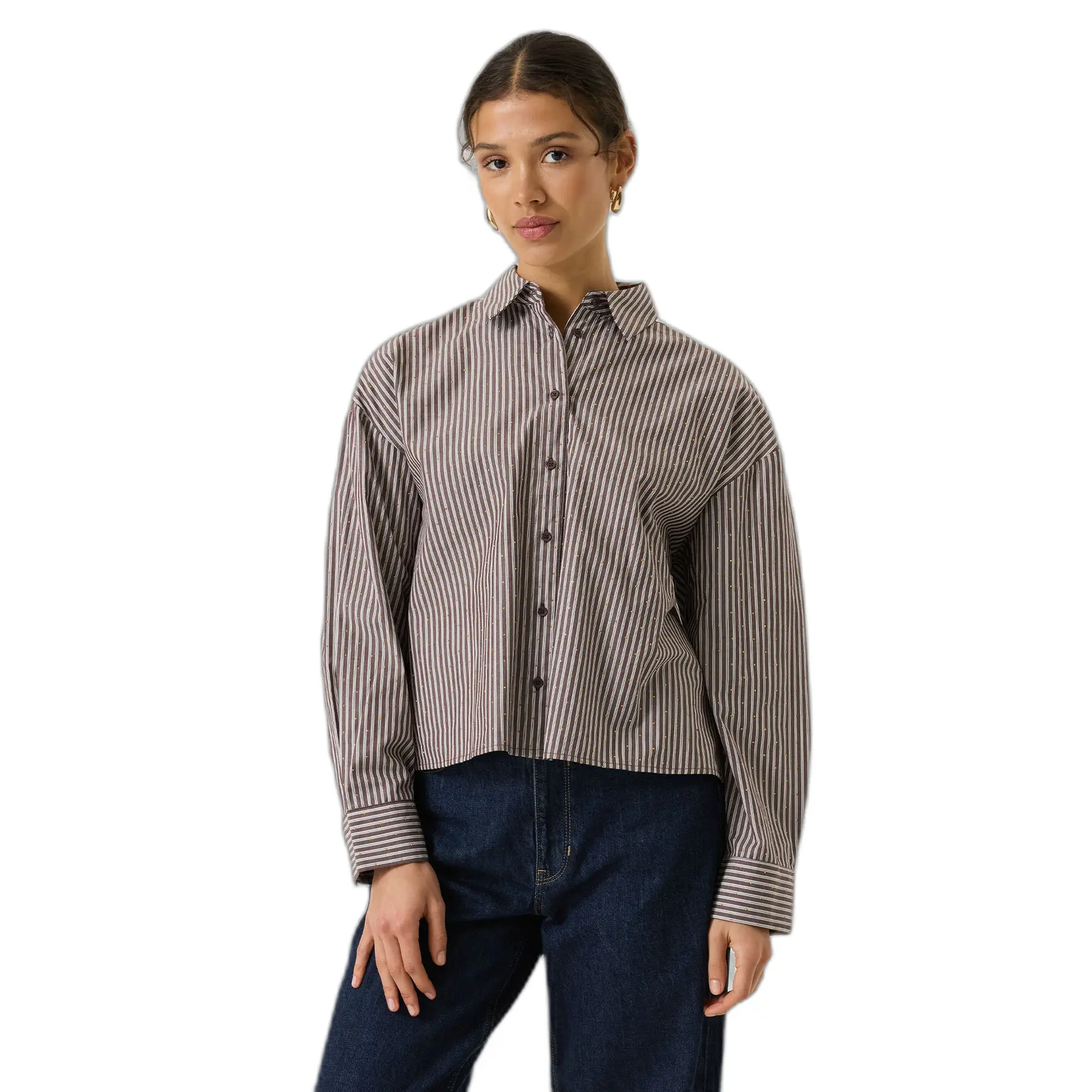 Camicia a righe maniche lunghe donna