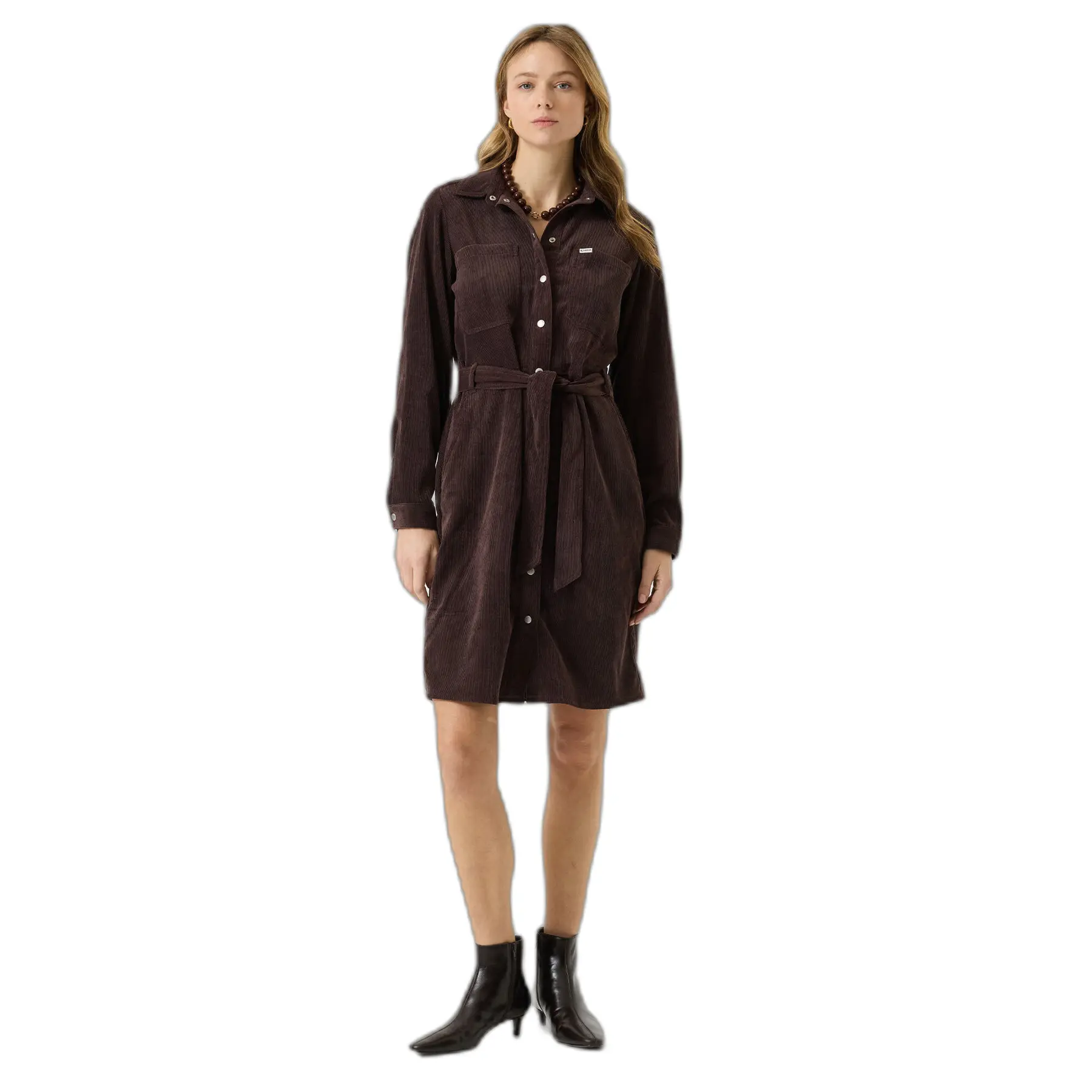 Hemdblusenkleid Aus Samt Für Damen Garcia