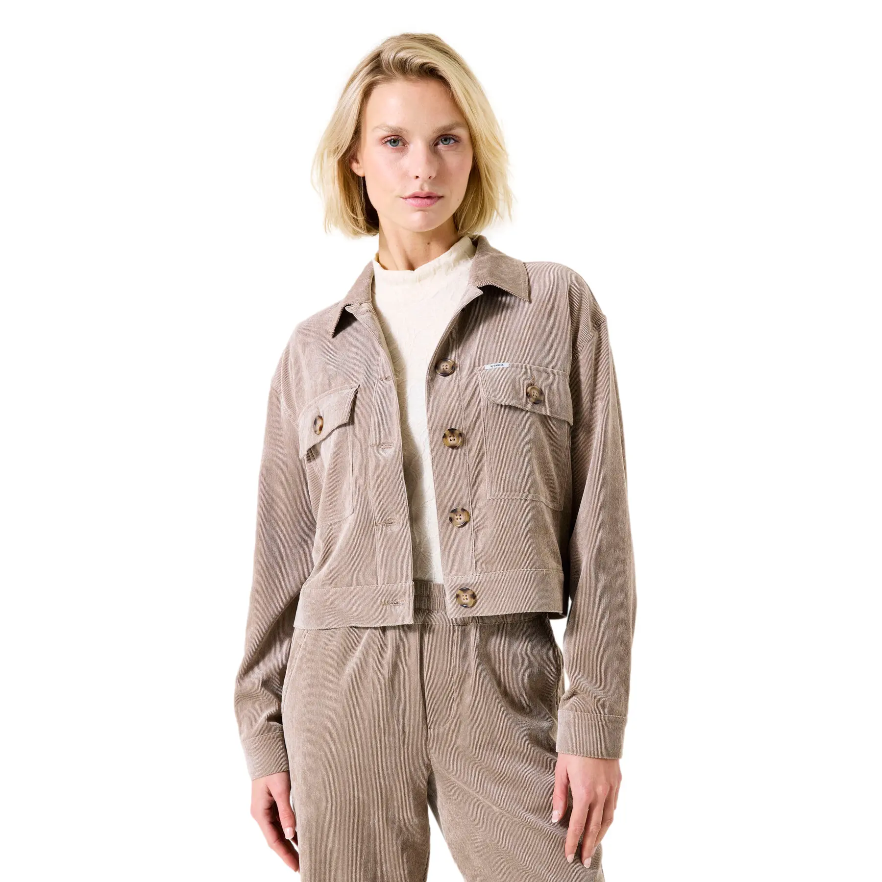 Camicia lungo maniche in velluto a coste donna