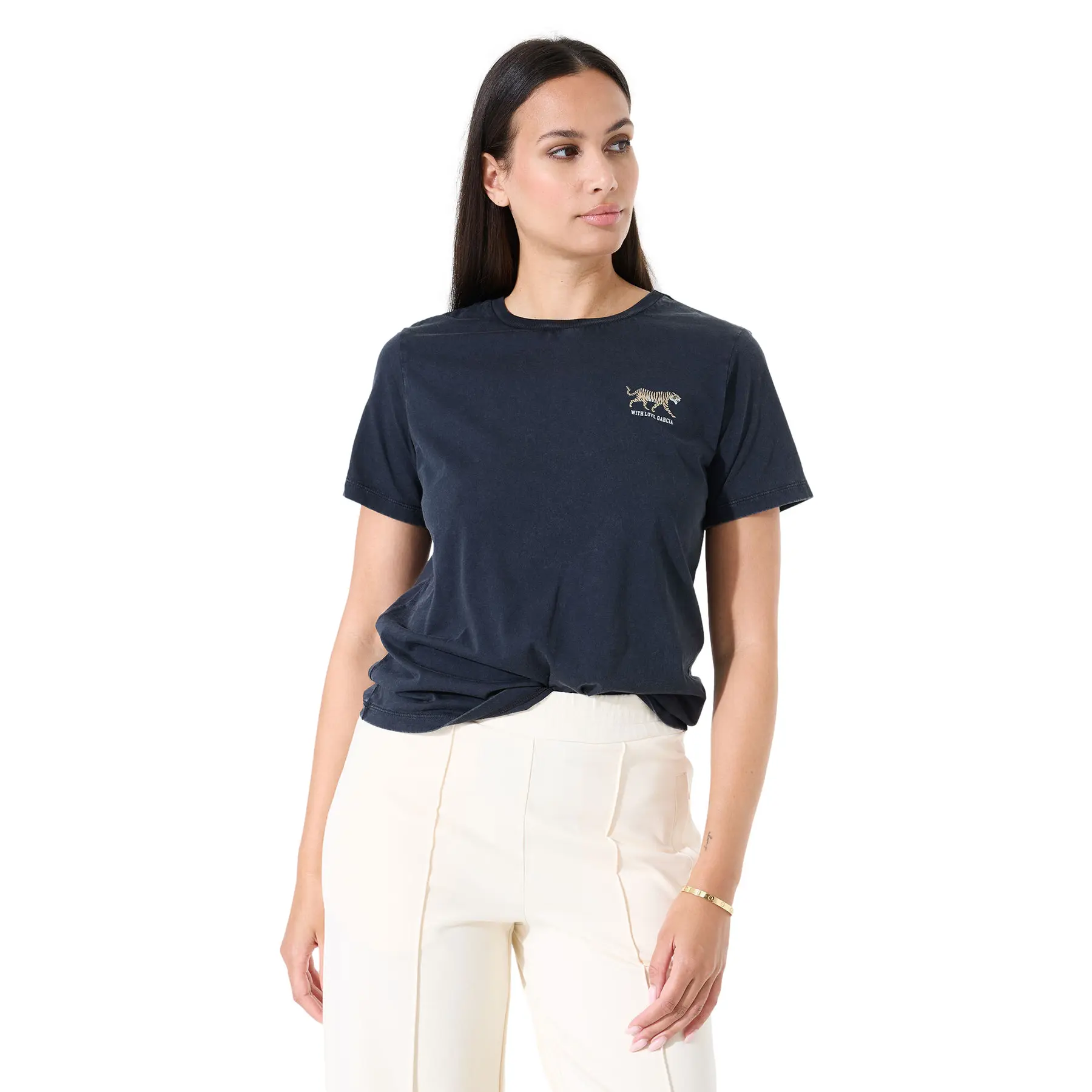 T-Shirt Mit Kleinem Aufdruck Damen Garcia